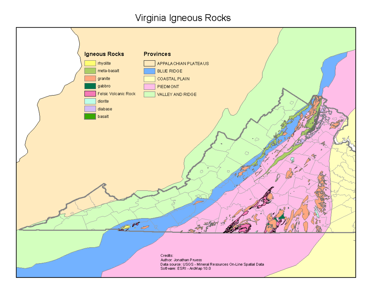SGY U3D6 VA Igneous Rocks - Virginia Igneous Rocks Credits: Author ...