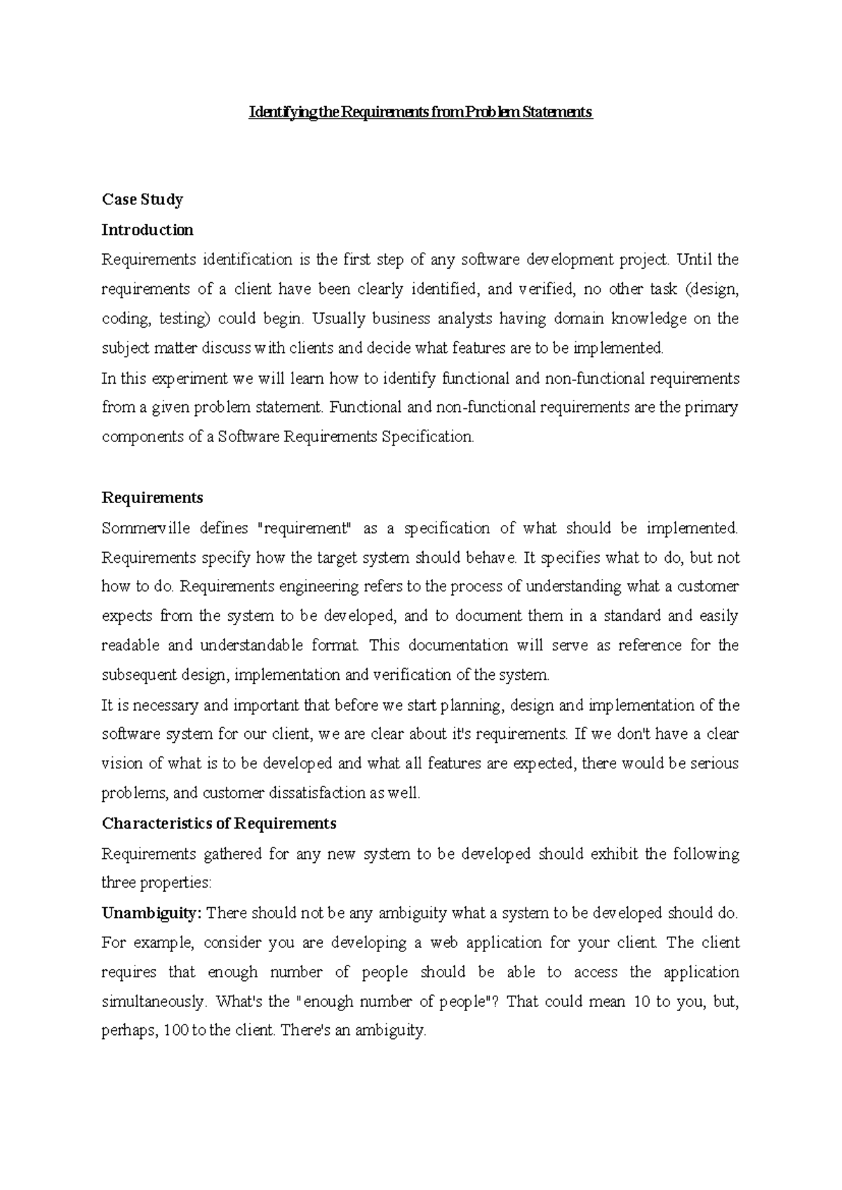 Identifying the Requirements from Problem Statements - Until the ...