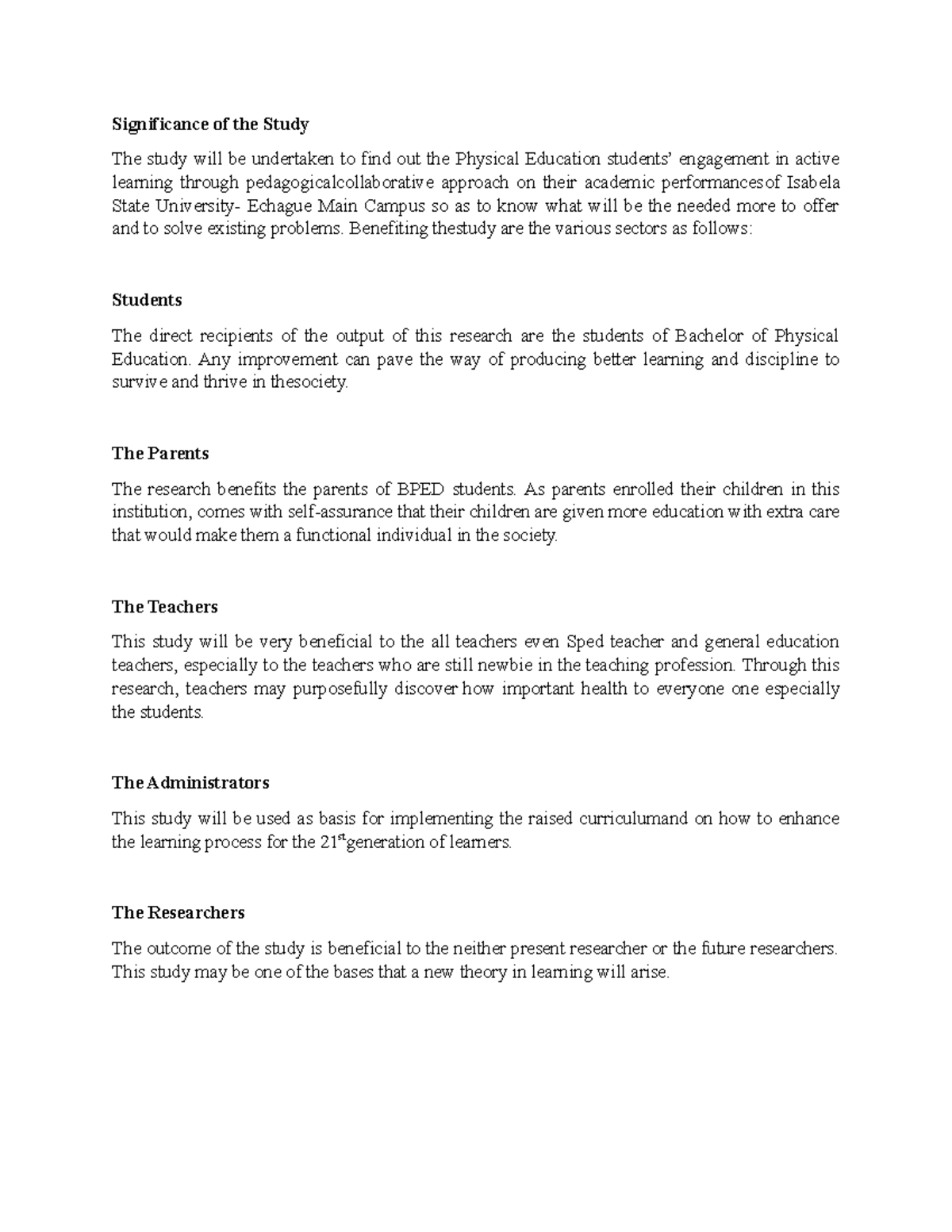 Significance-of-the-Study Final - Significance of the Study The study ...