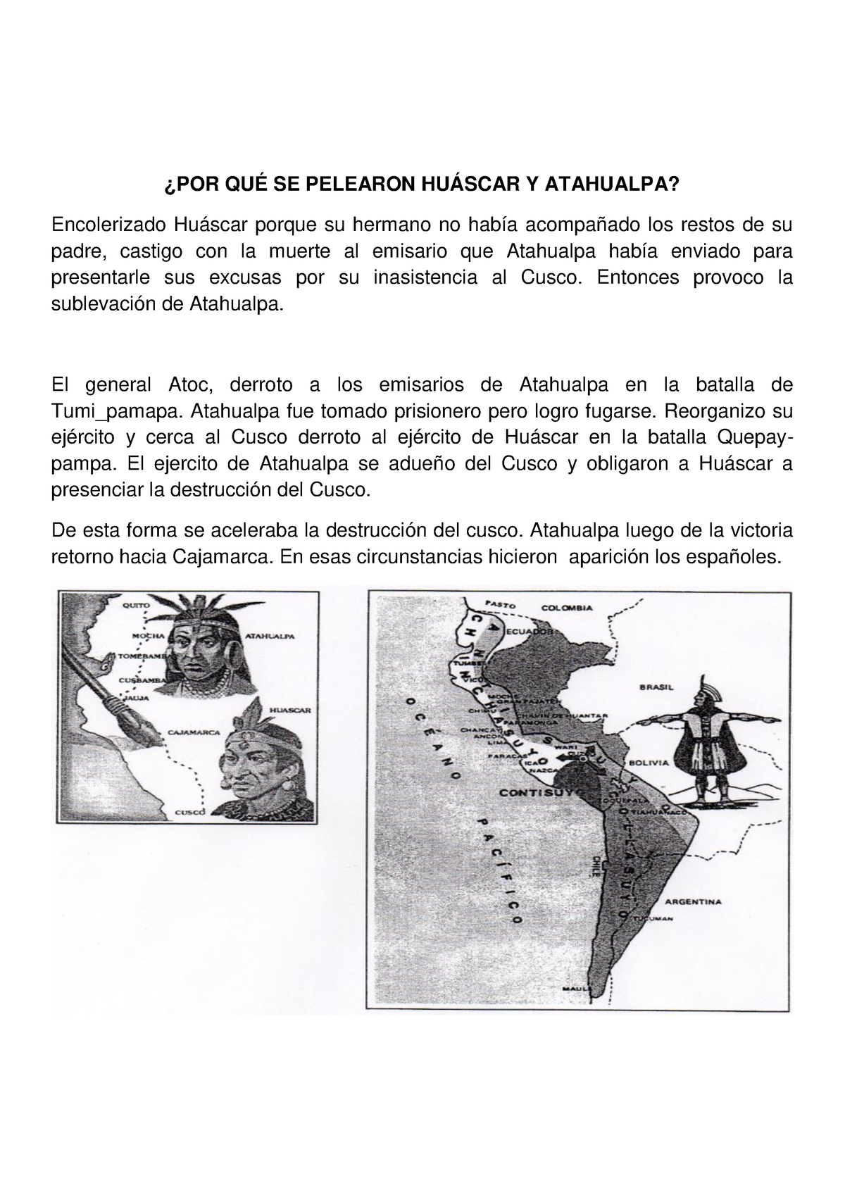 Crisis Del Tahuantinsuyo Y Conquista Del Perú Para Quinto De Primaria ...