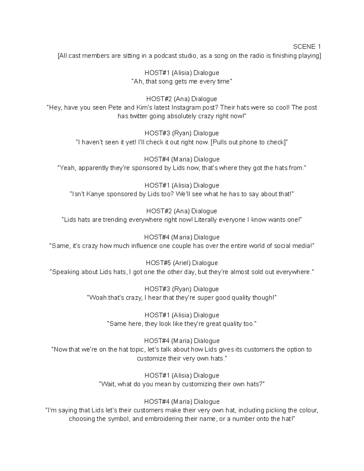 Drama sales pitch script - SCENE 1 [All cast members are sitting in a