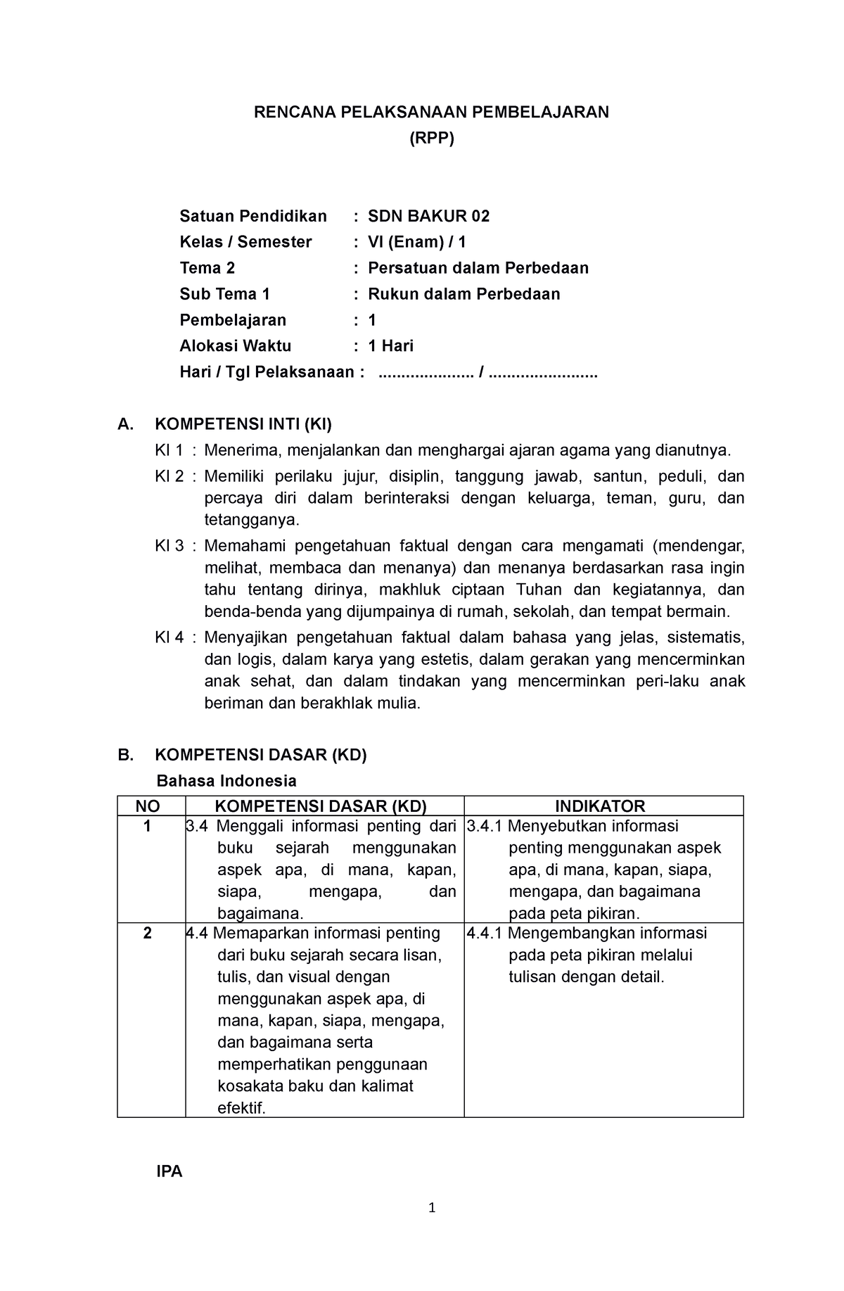 RPP K6 TEMA 2 ST 1 REV. 2018 (datadikdasmen - RENCANA PELAKSANAAN ...