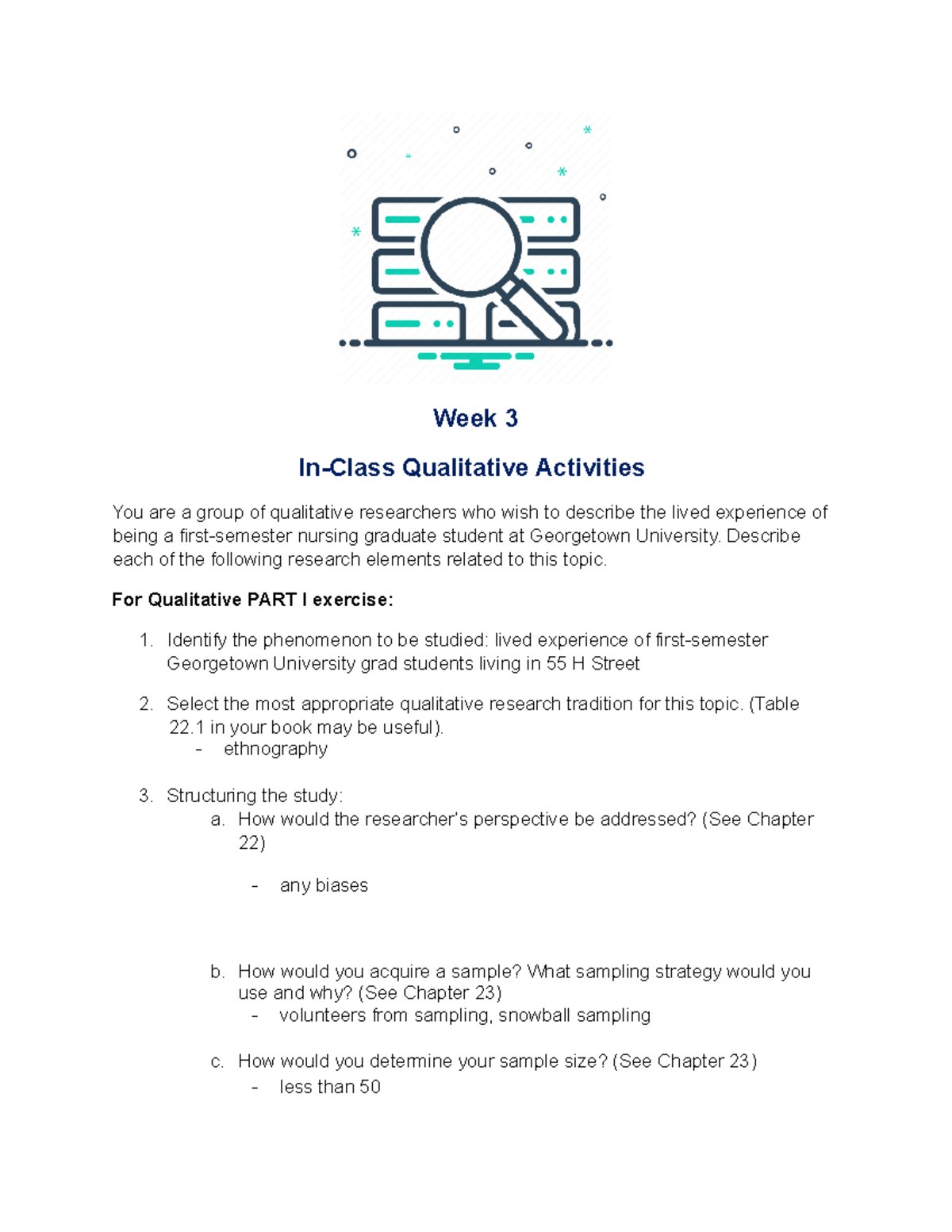 qualitative research class activity