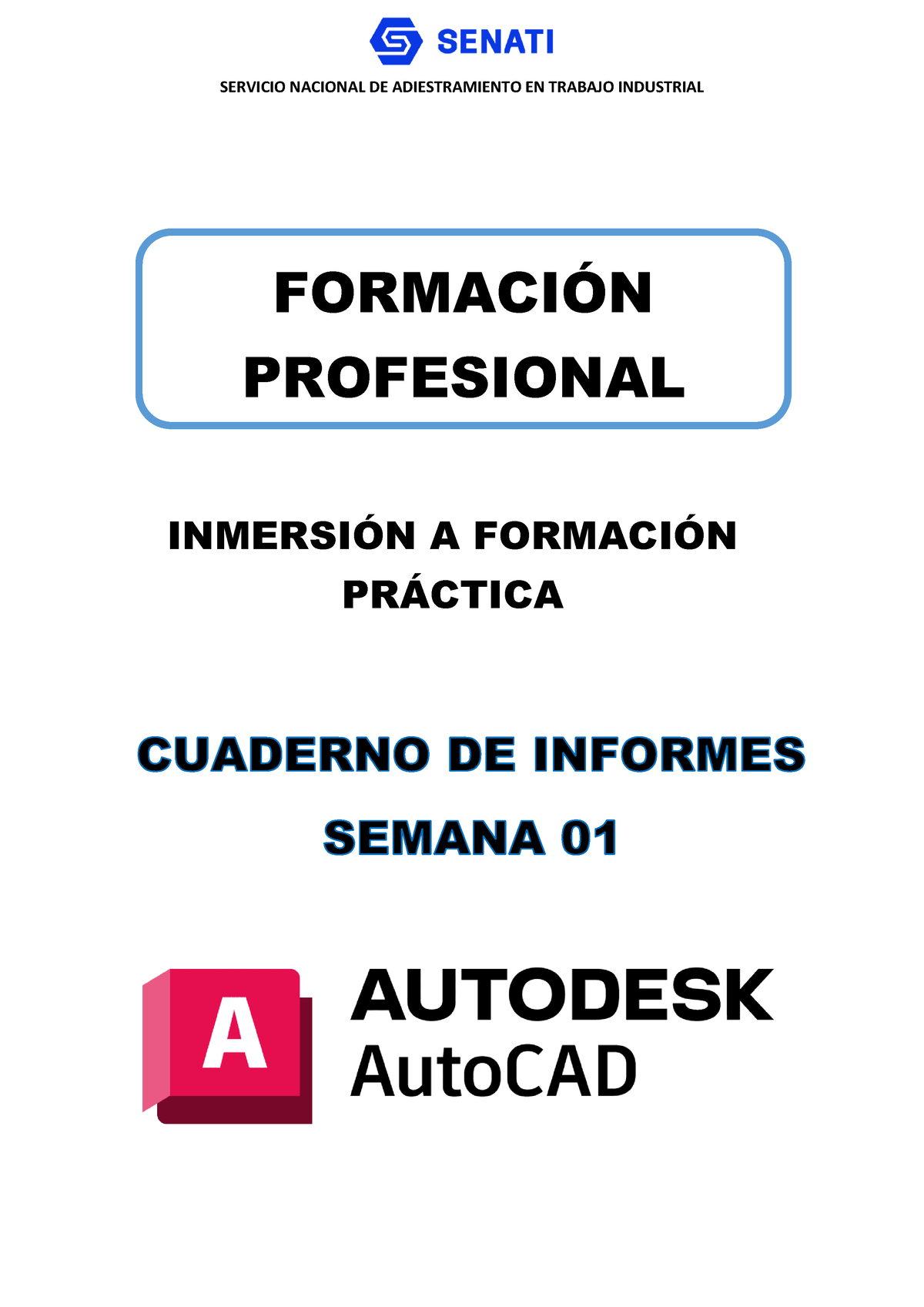 Informe Semanal 01 - SERVICIO NACIONAL DE ADIESTRAMIENTO EN TRABAJO ...