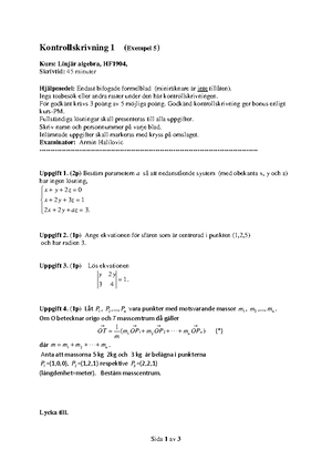 Formelblad LINJÄR ALGEBRA - ####### Formelblad, Linjär Algebra, HF1904 ...