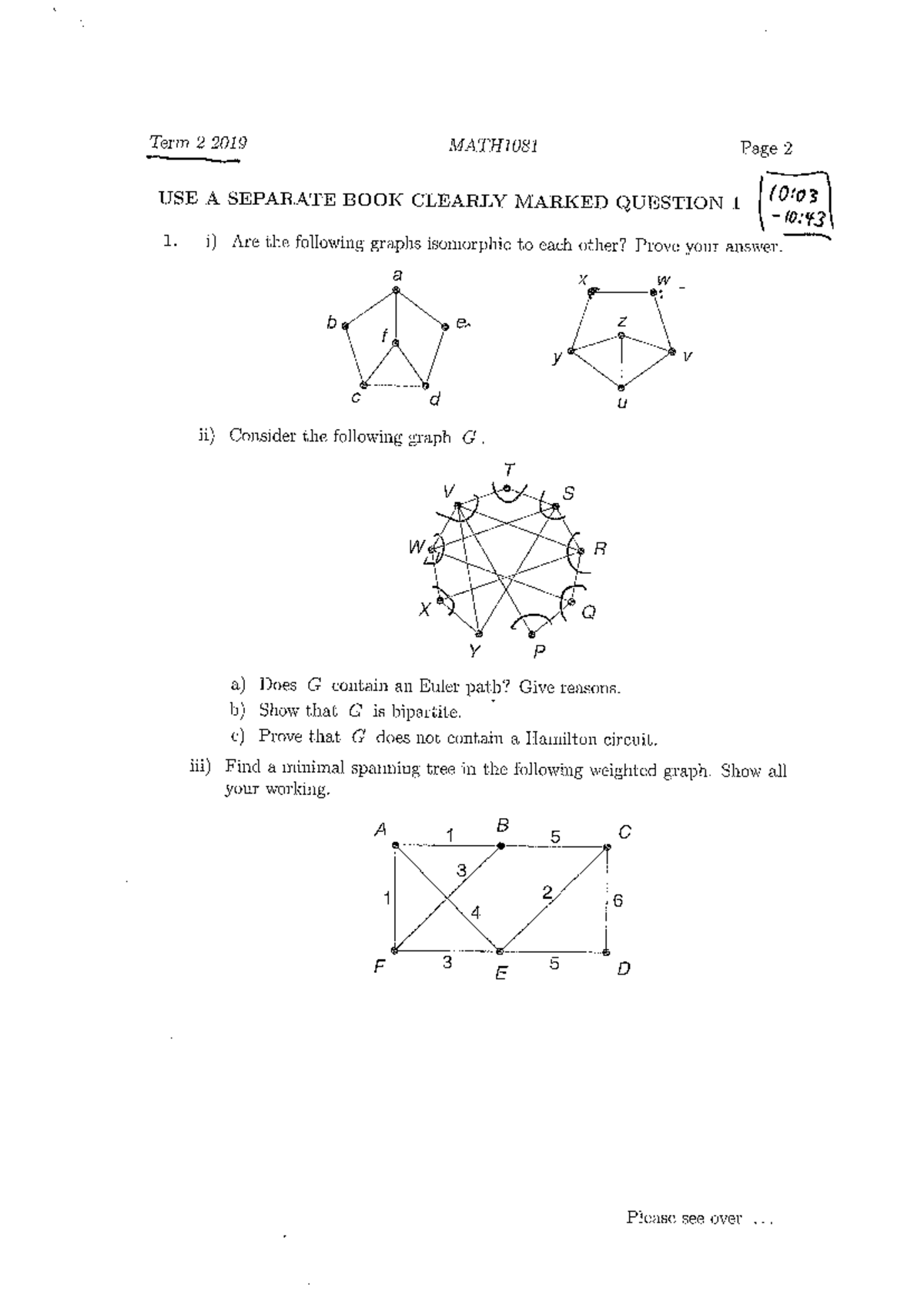 Exam 9 February 2019, answers - MATH1081 - Studocu