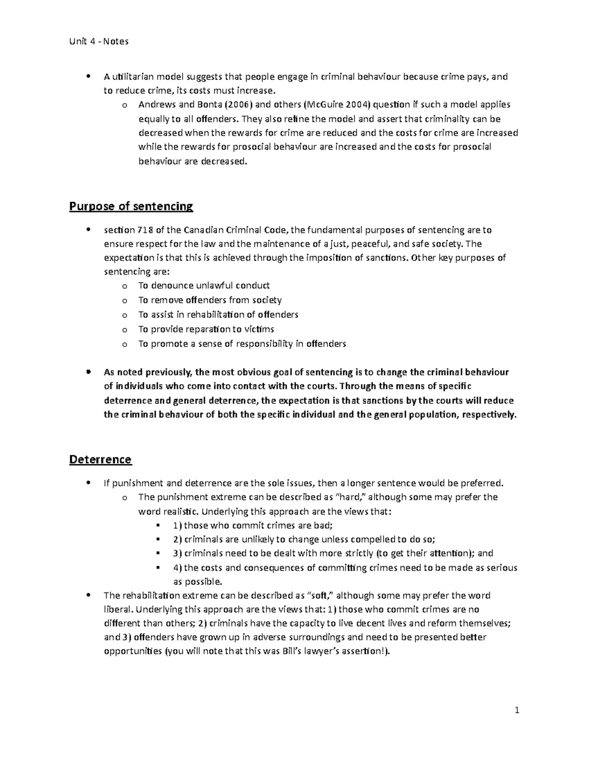 Unit 4 notes - A utilitarian model suggests that people engage in ...