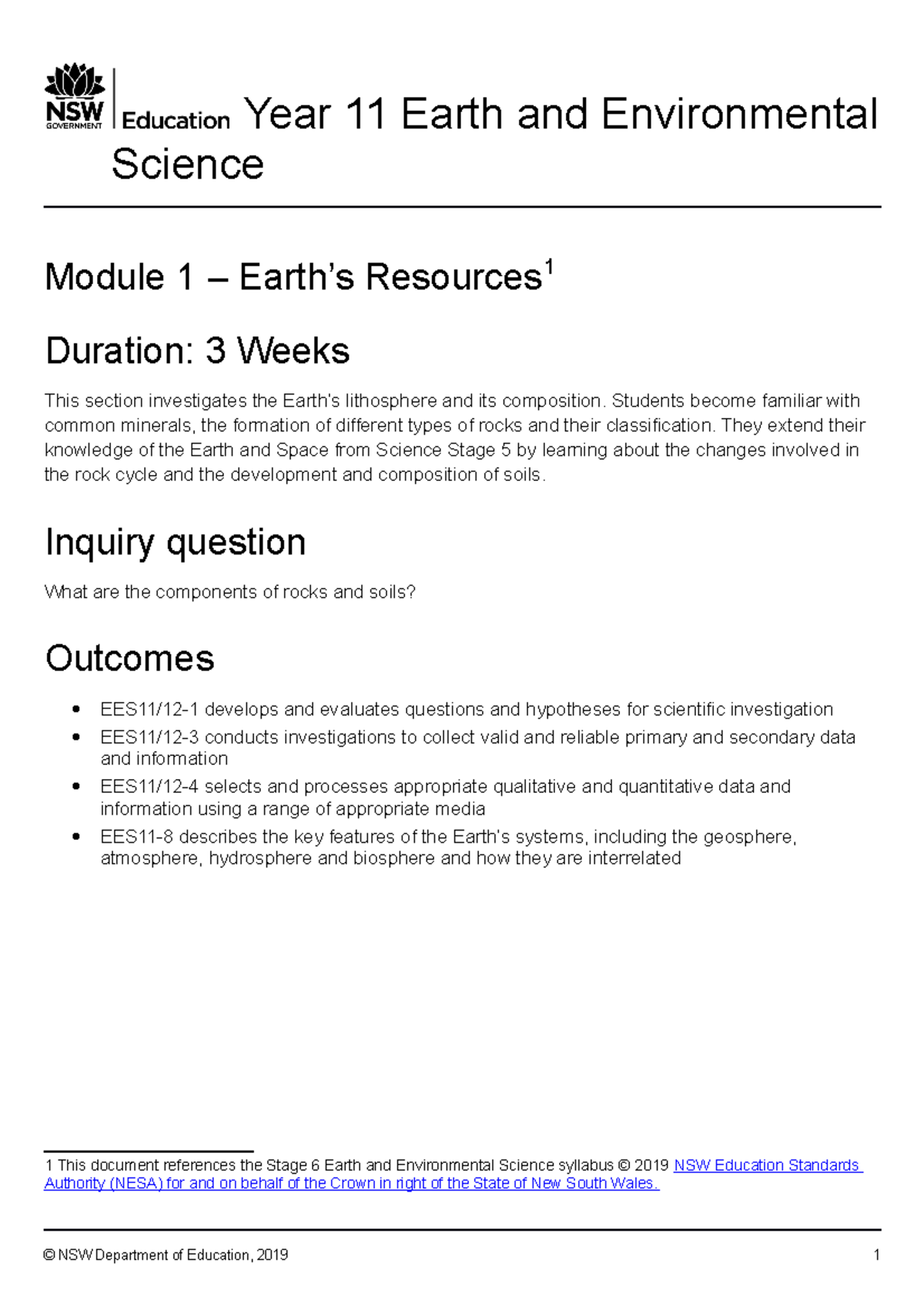 Module 1 Rocks - Year 11 Earth And Environmental Science Module 1 ...