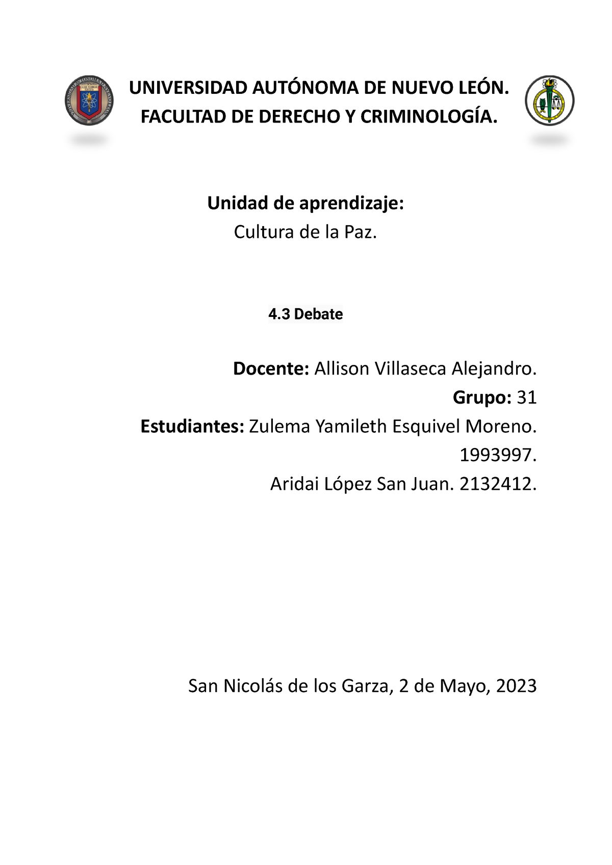 Act 11 Universidad AutÓnoma De Nuevo LeÓn Facultad De Derecho Y CriminologÍa 8740