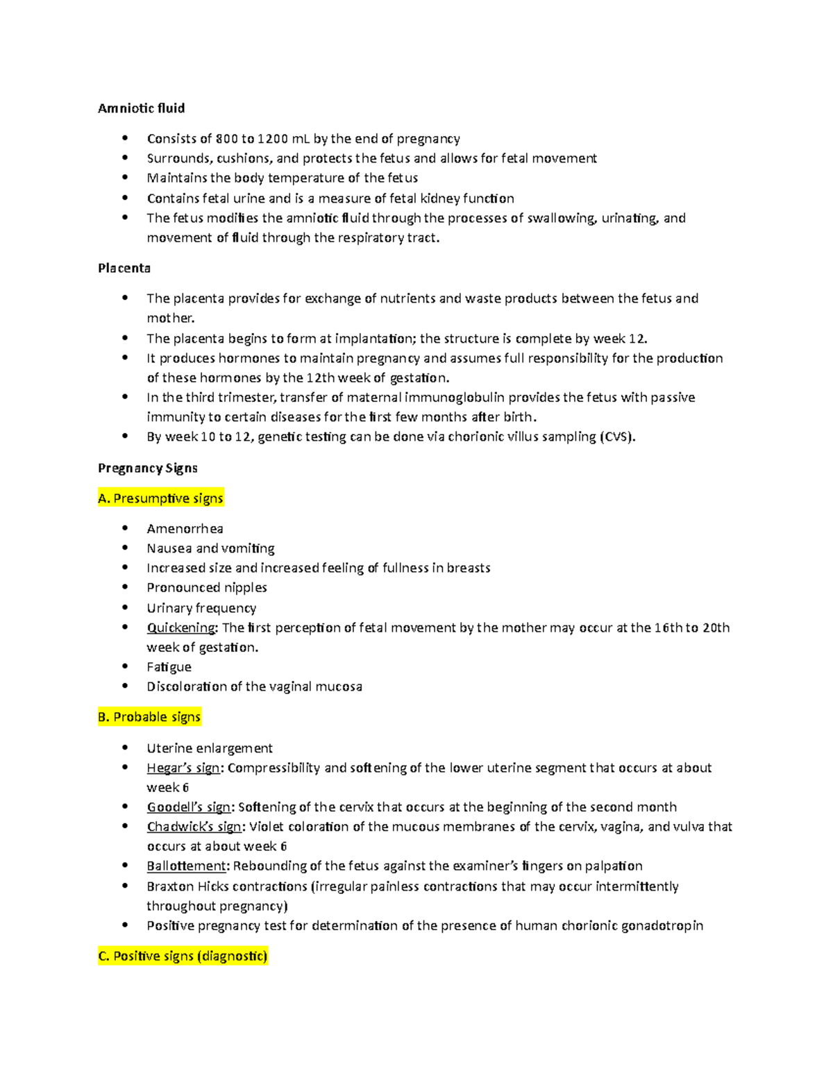 Maternal newborn nursing review Amniotic fluid Consists of 800 to