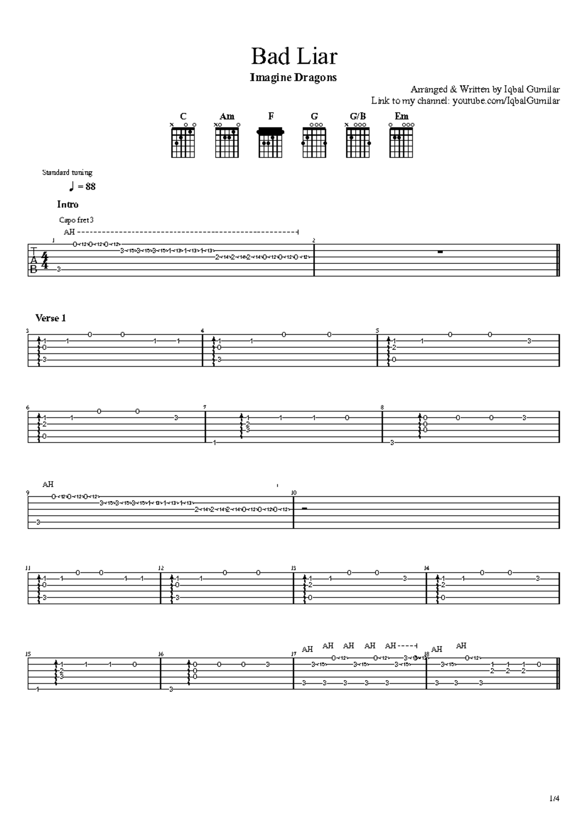 Bad Liar - aaaaaaaaaaaaaaa - Bad Liar Imagine Dragons Arranged ...