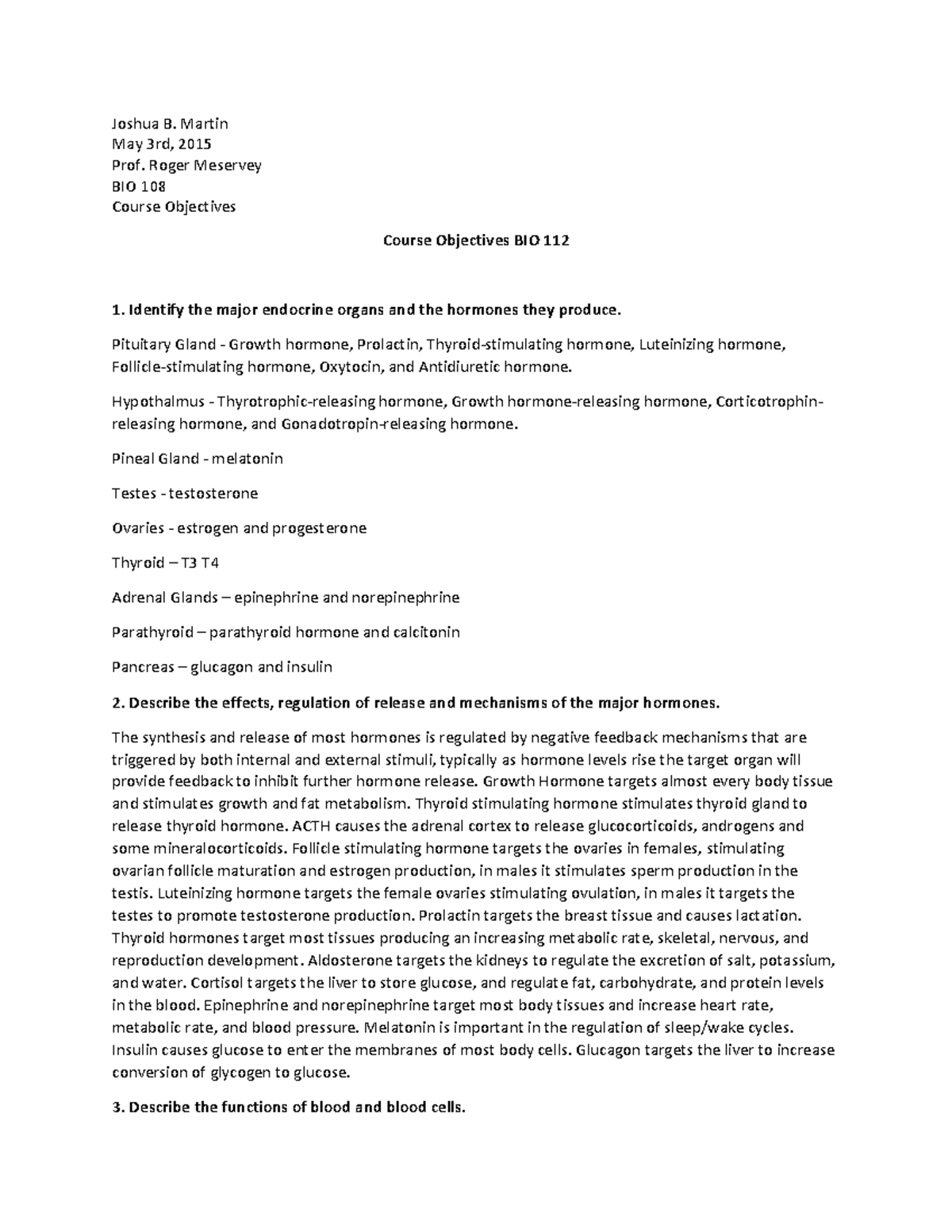 A&P 2 Final Study Guide - Summary Anatomy And Physiology II - Joshua B ...