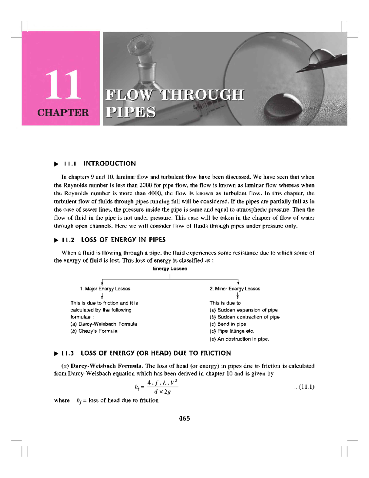 Flow thru pipes - lecture notes - Bachelor Of Education Technology ...