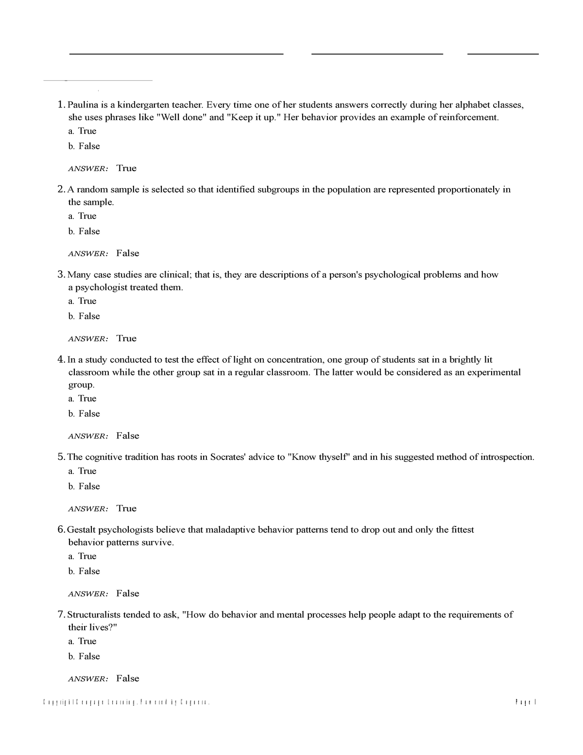 Psy reviewer - practice test - Chapter 01- What Is 1. Paulina is a ...