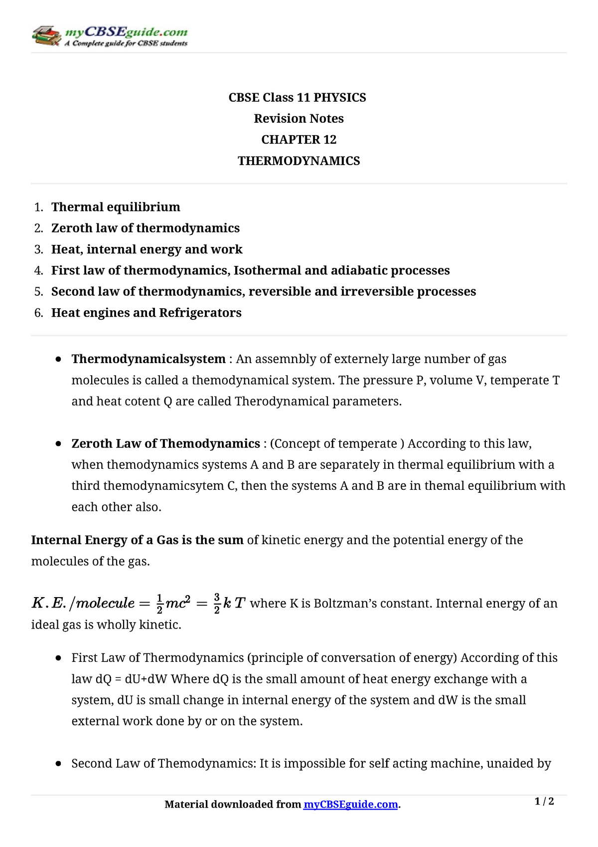 12 - Notes - Material Downloaded From MyCBSEguide. 1 / CBSE Class 11 ...