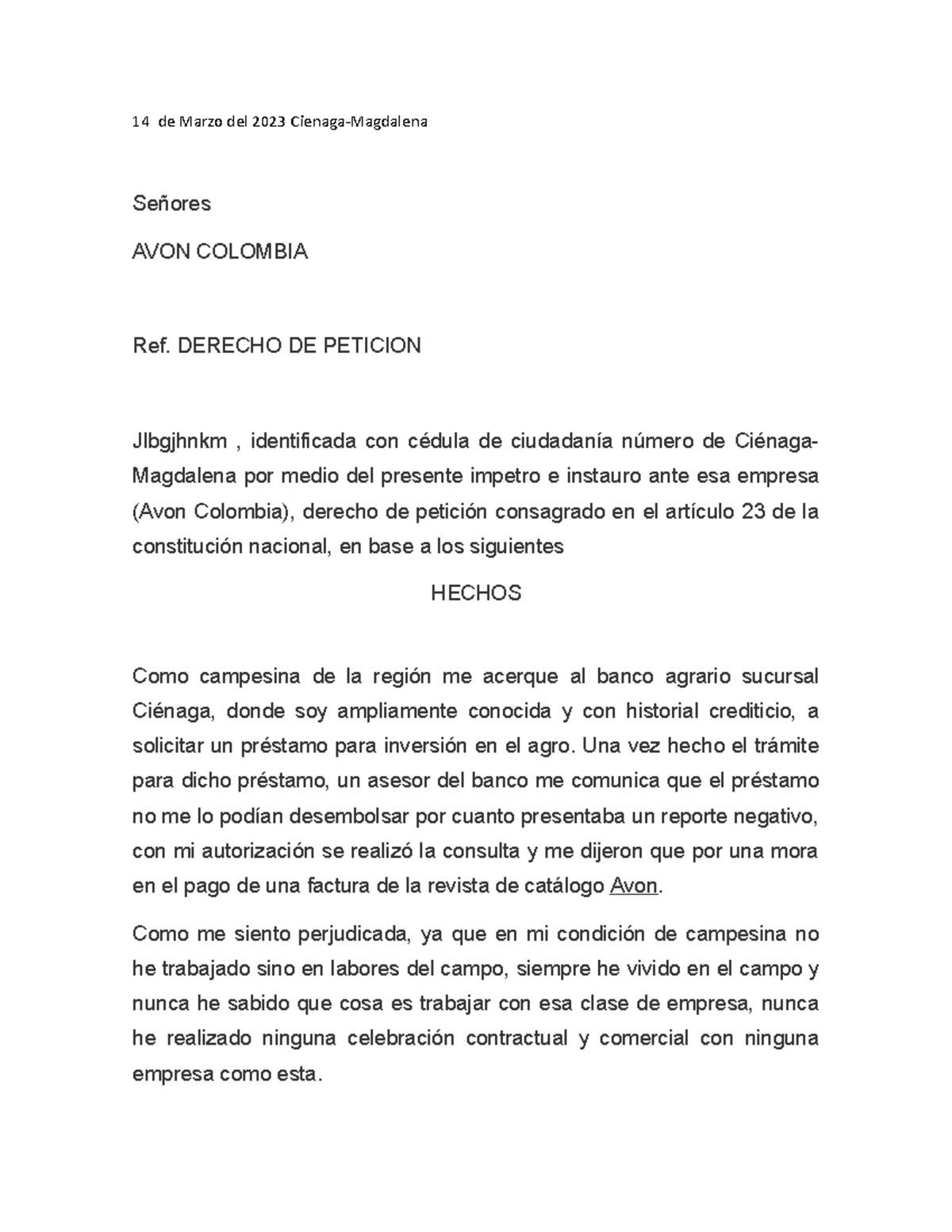 Se ora Merlyn Peticion 14 De Marzo Del 2023 Cienaga Magdalena Se ora Merlyn Peticion 14 De Marzo Del 2023 Cienaga Magdalena