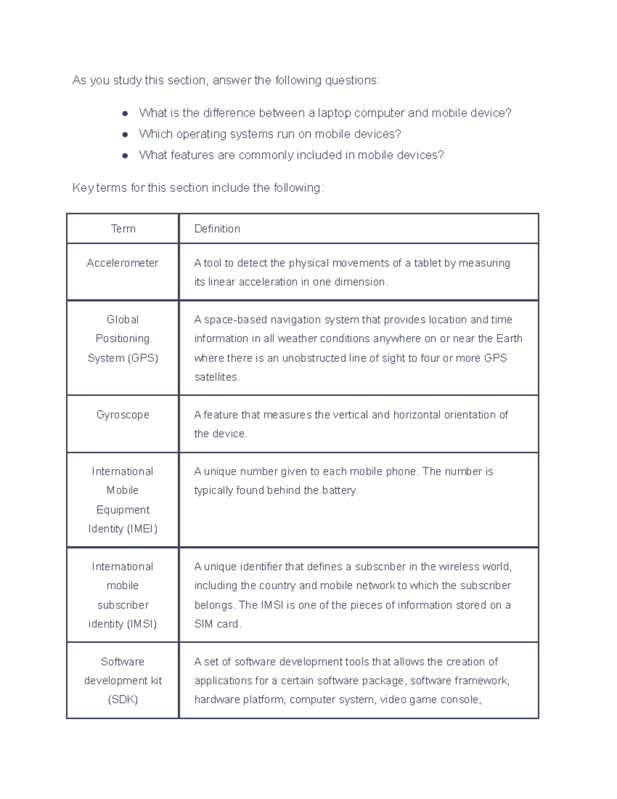 12.4 Mobile Devices - This is notes for chapter 12, Computer Hardware ...