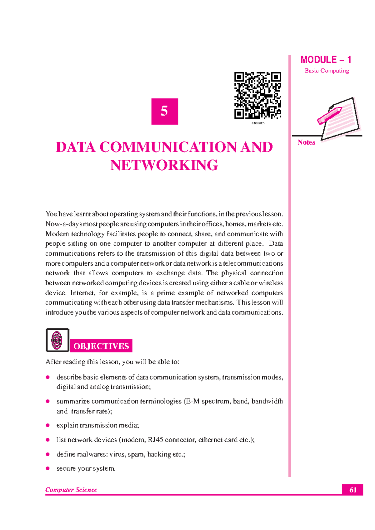 Lesson 05 - Data Communication and Networking MODULE – 1 Basic ...