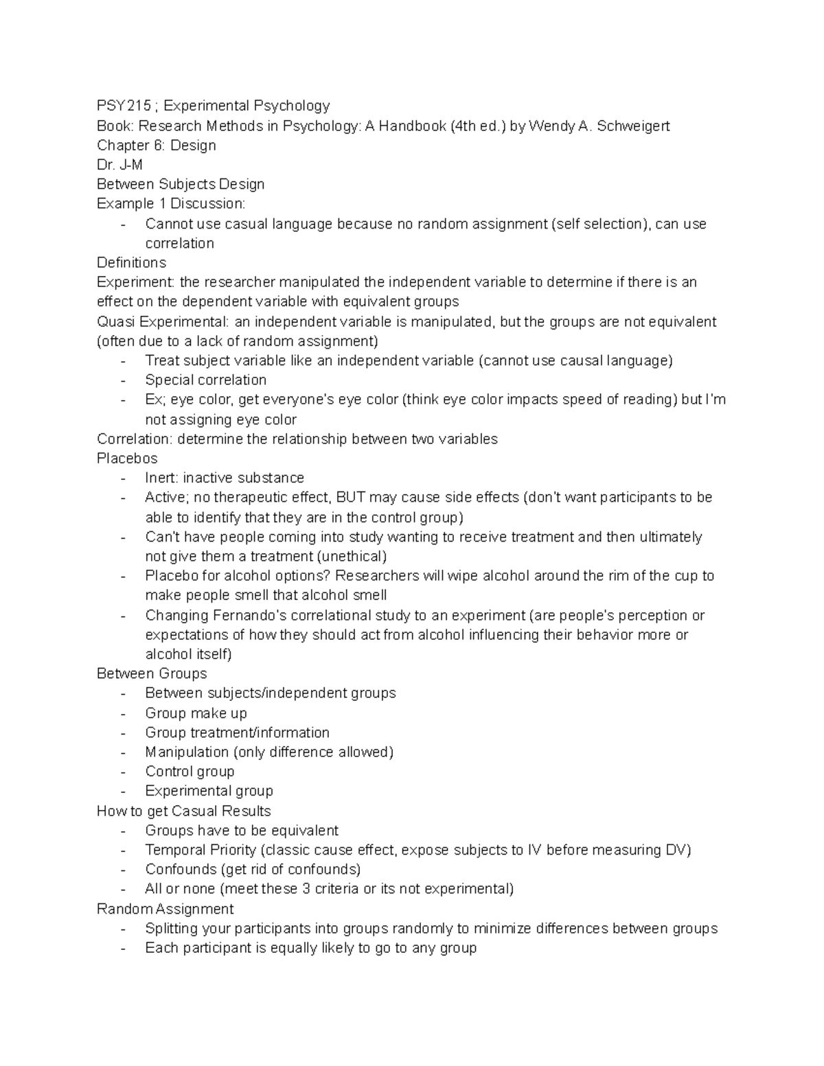 PSY215 Chapter 6 ~ Design - PSY215 ; Experimental Psychology Book ...