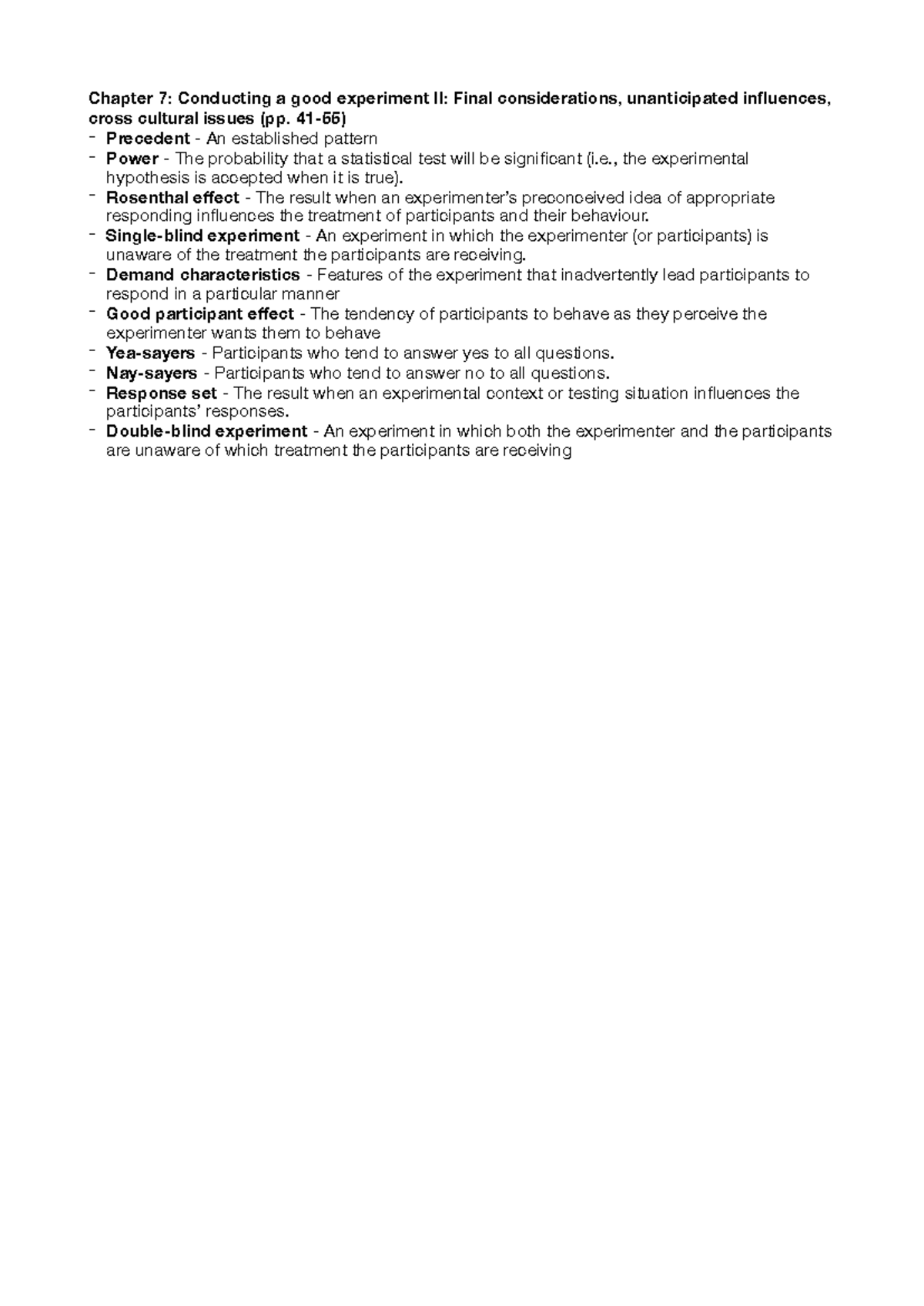 Module Five Reading One - Chapter 7: Conducting a good experiment II ...