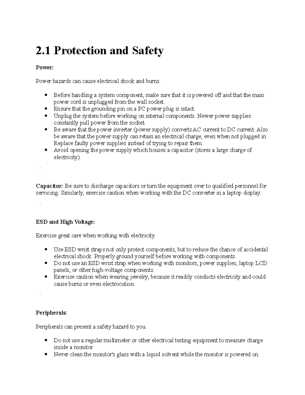 IT 202 chapter three notes for operating systems - 2 Protection and ...