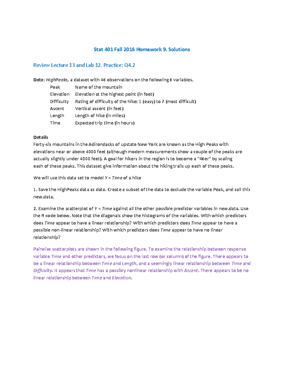 HW 9 solution - Stat 401 Fall 2016 Homework 9. Solutions Review Lecture ...