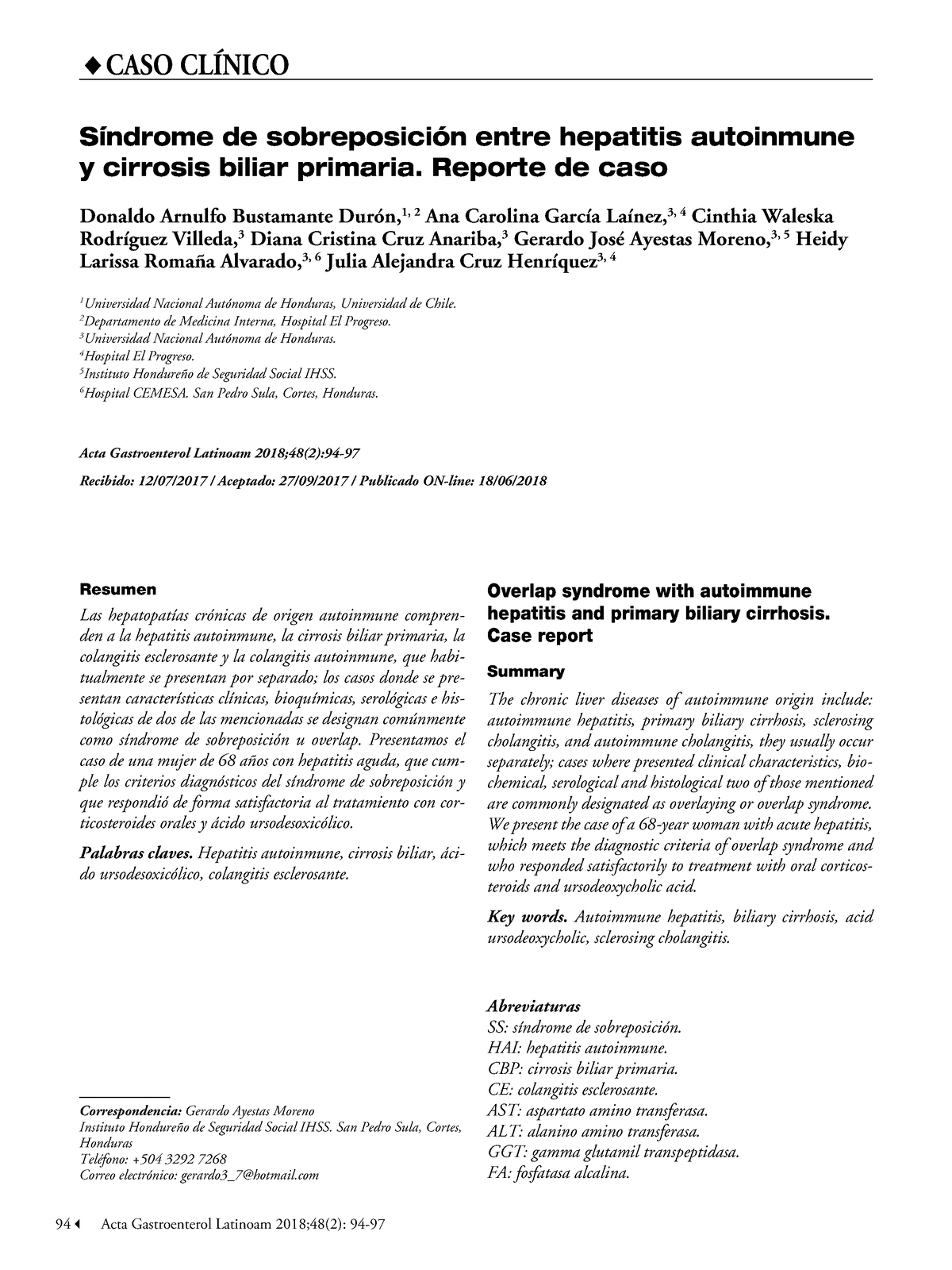 Sd Sobreposicion - Dgfdhfdh - 94 Acta Gastroenterol Latinoam 2018;48(2 ...