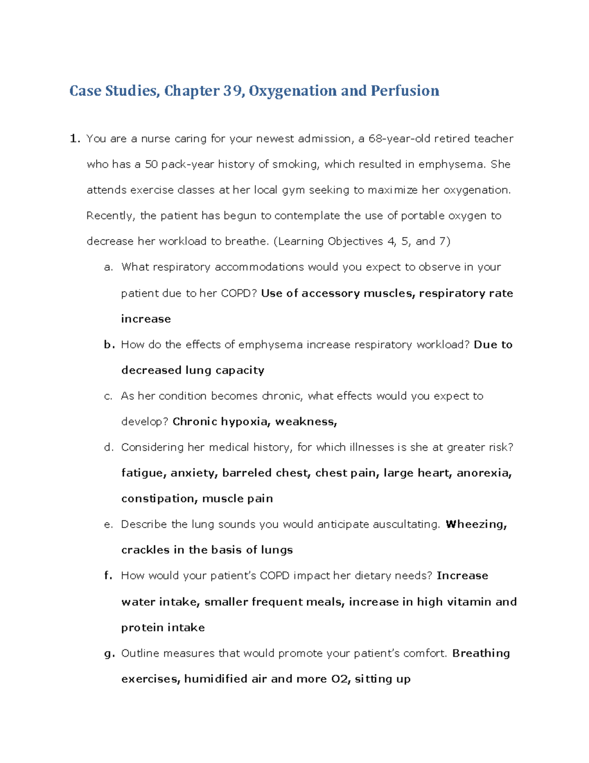 CS Chapter 39 - None - Case Studies, Chapter 39, Oxygenation And ...