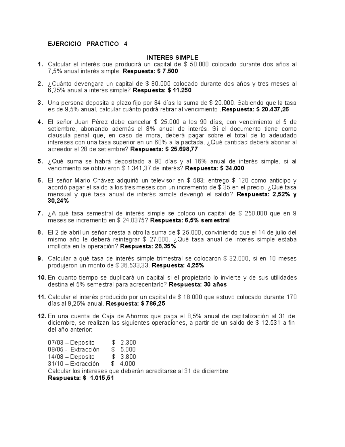 Practico INT Simple 4 - resueltoss - EJERCICIO PRACTICO 4 INTERES ...