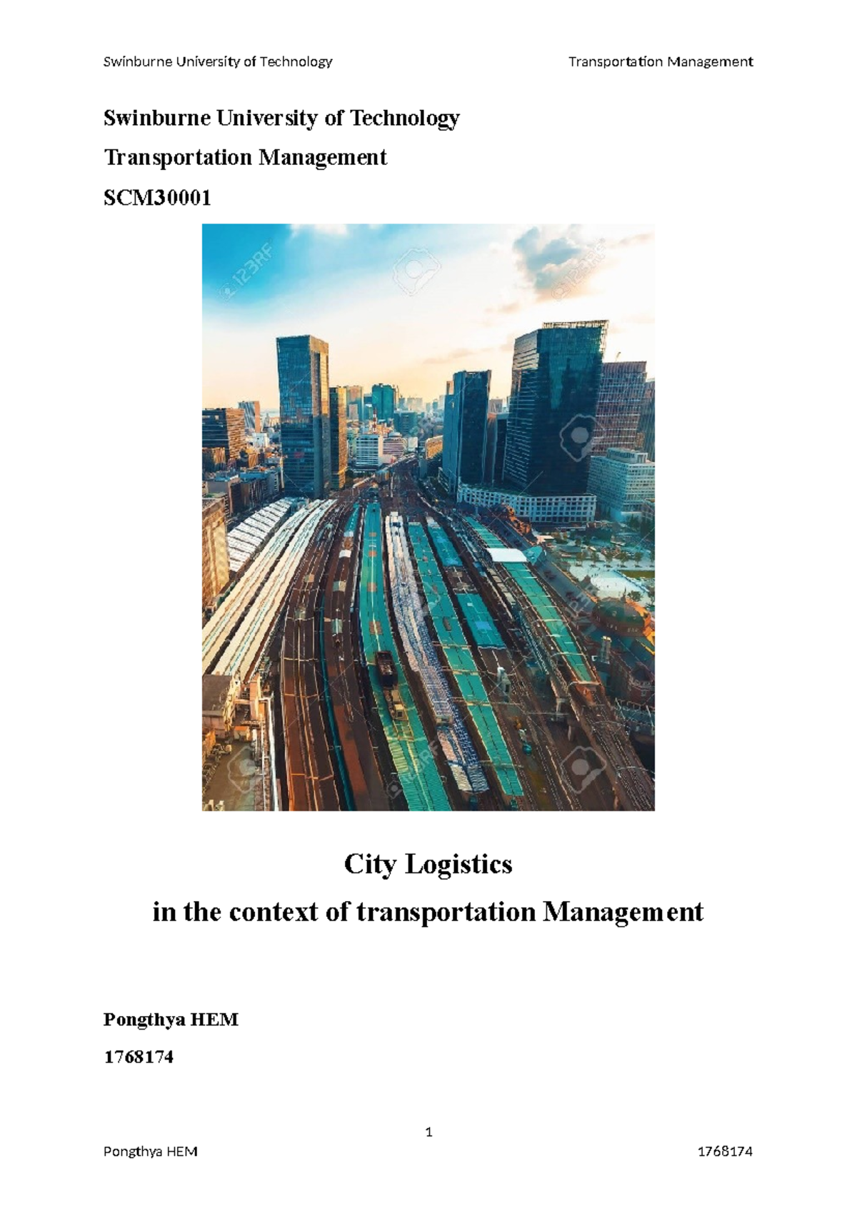 Assignment 1 - Swinburne University of Technology Transportation ...