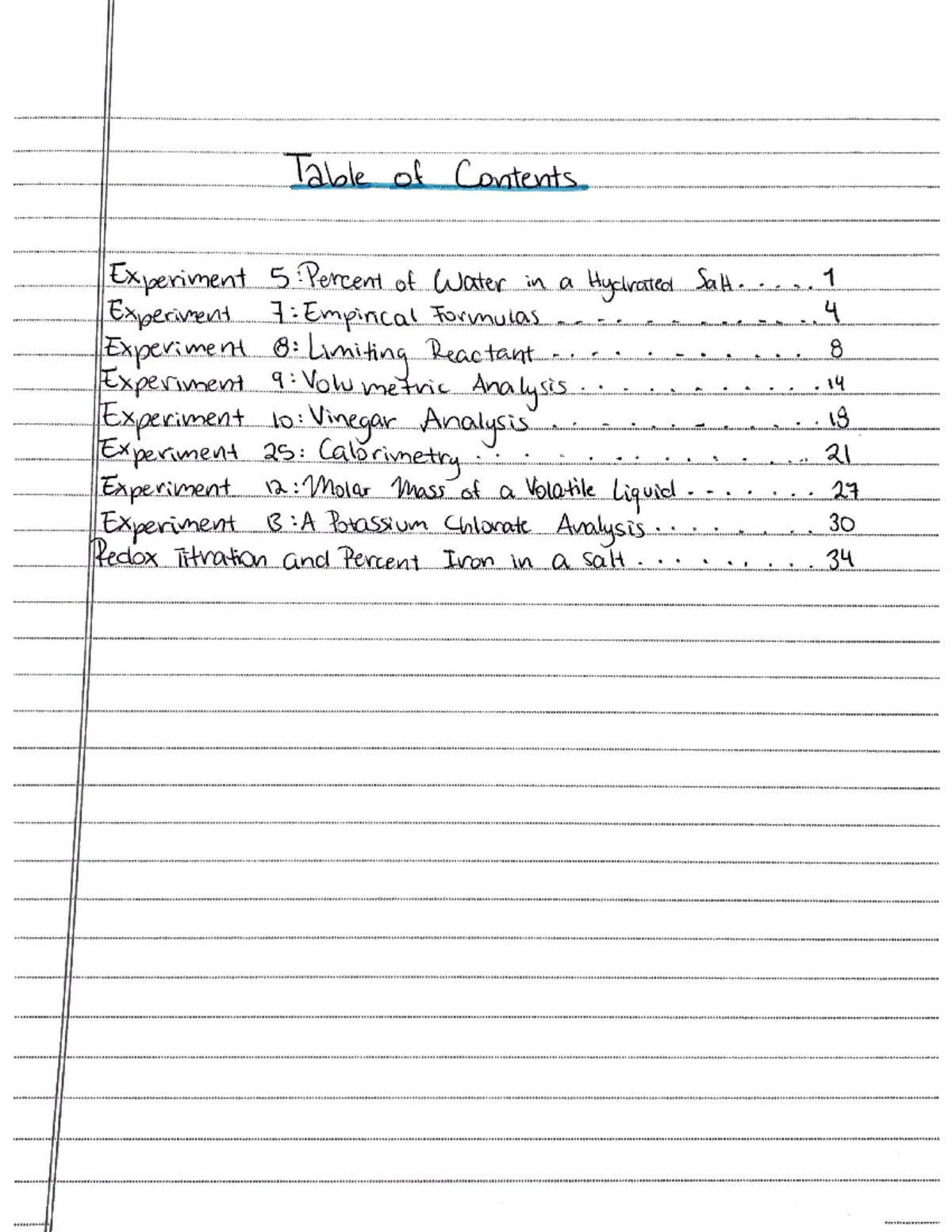 Laboratory notebook example - CHEM 1300 - Studocu