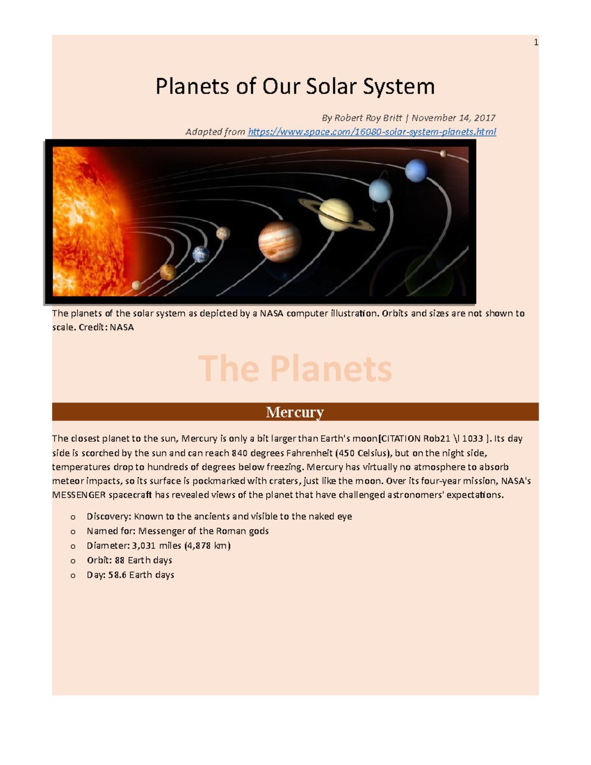 GKovvuru 9288 Our Solar System - Planets of Our Solar System By Robert ...