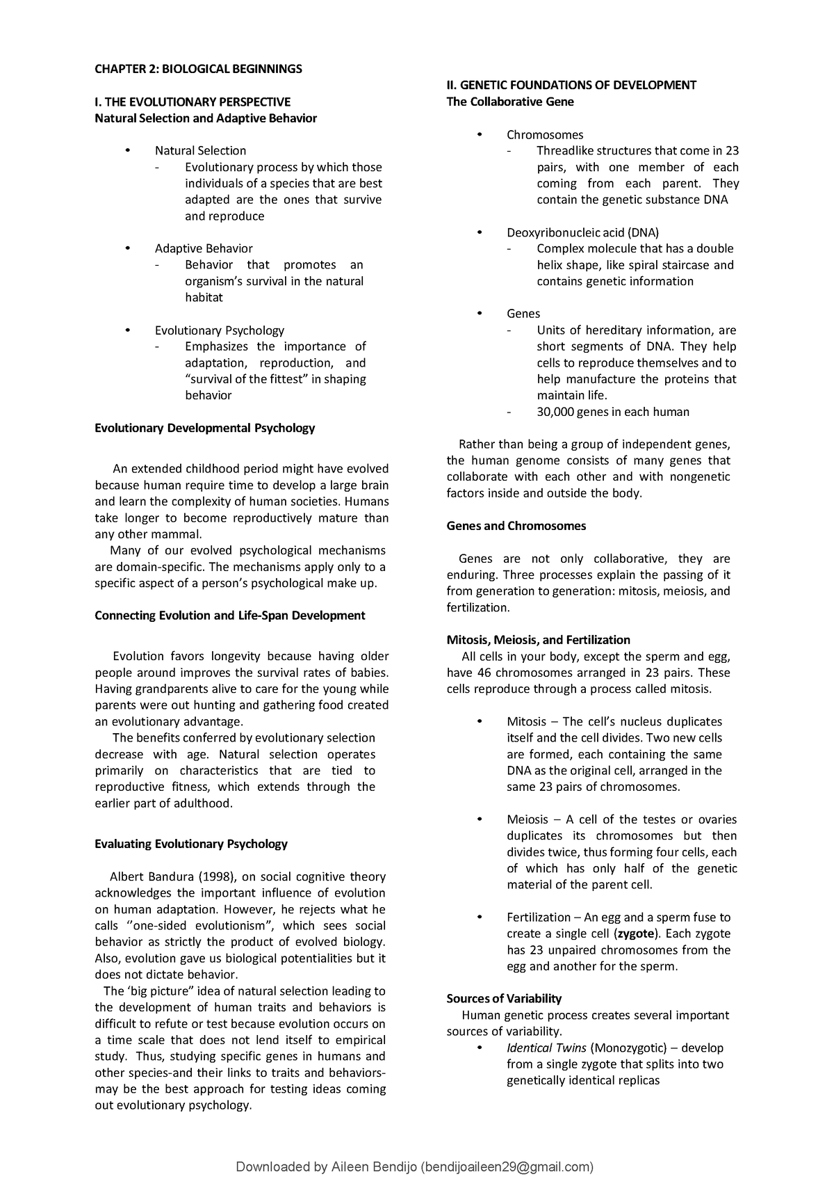 Santrock Section 2 Biological Beginnings Final - CHAPTER 2: BIOLOGICAL ...