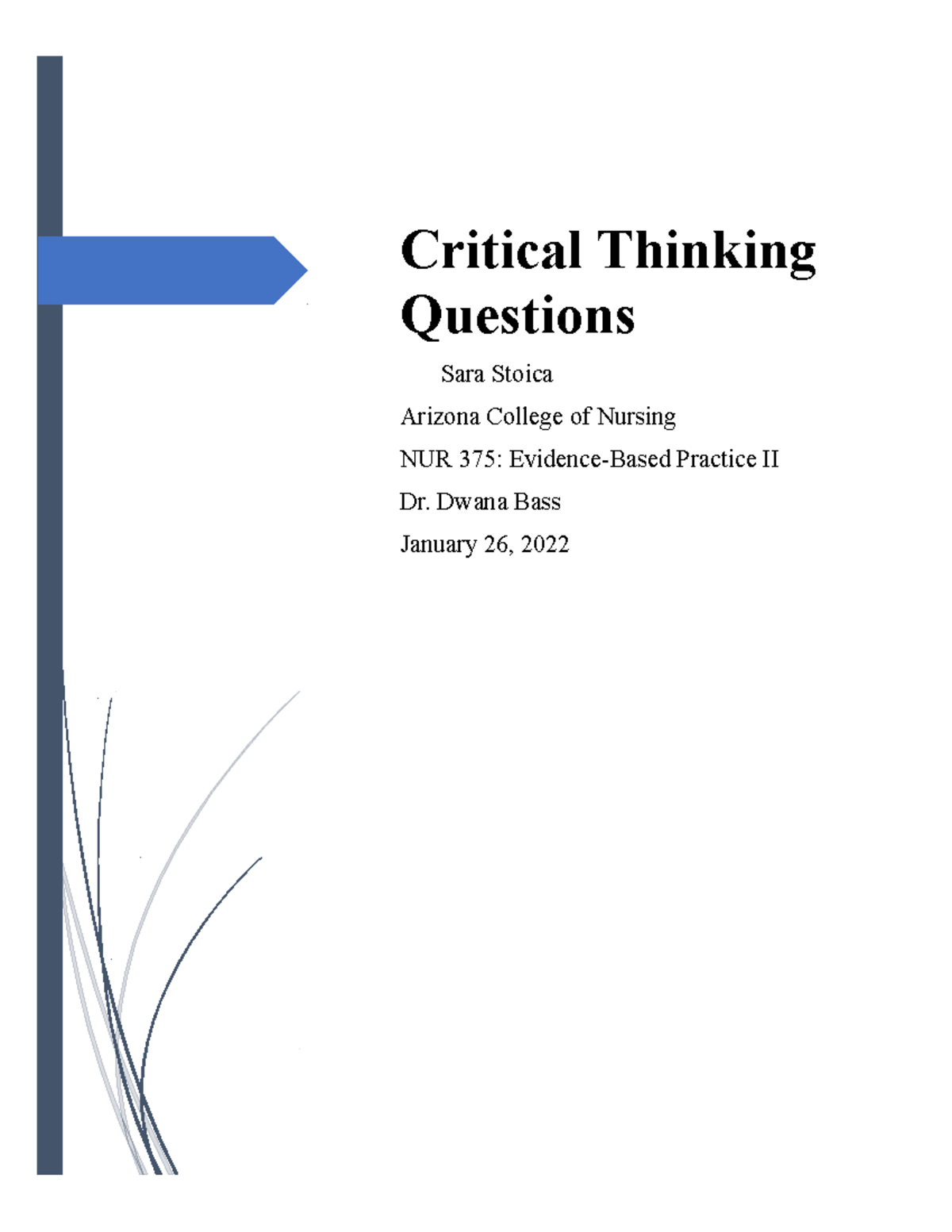 critical thinking questions medicine