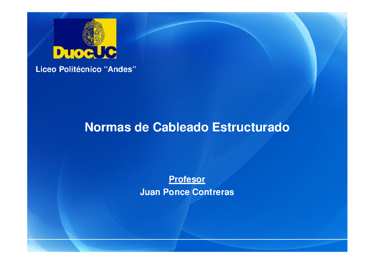 Presentacion Cableado Estructurado - Normas De Cableado Estructurado ...