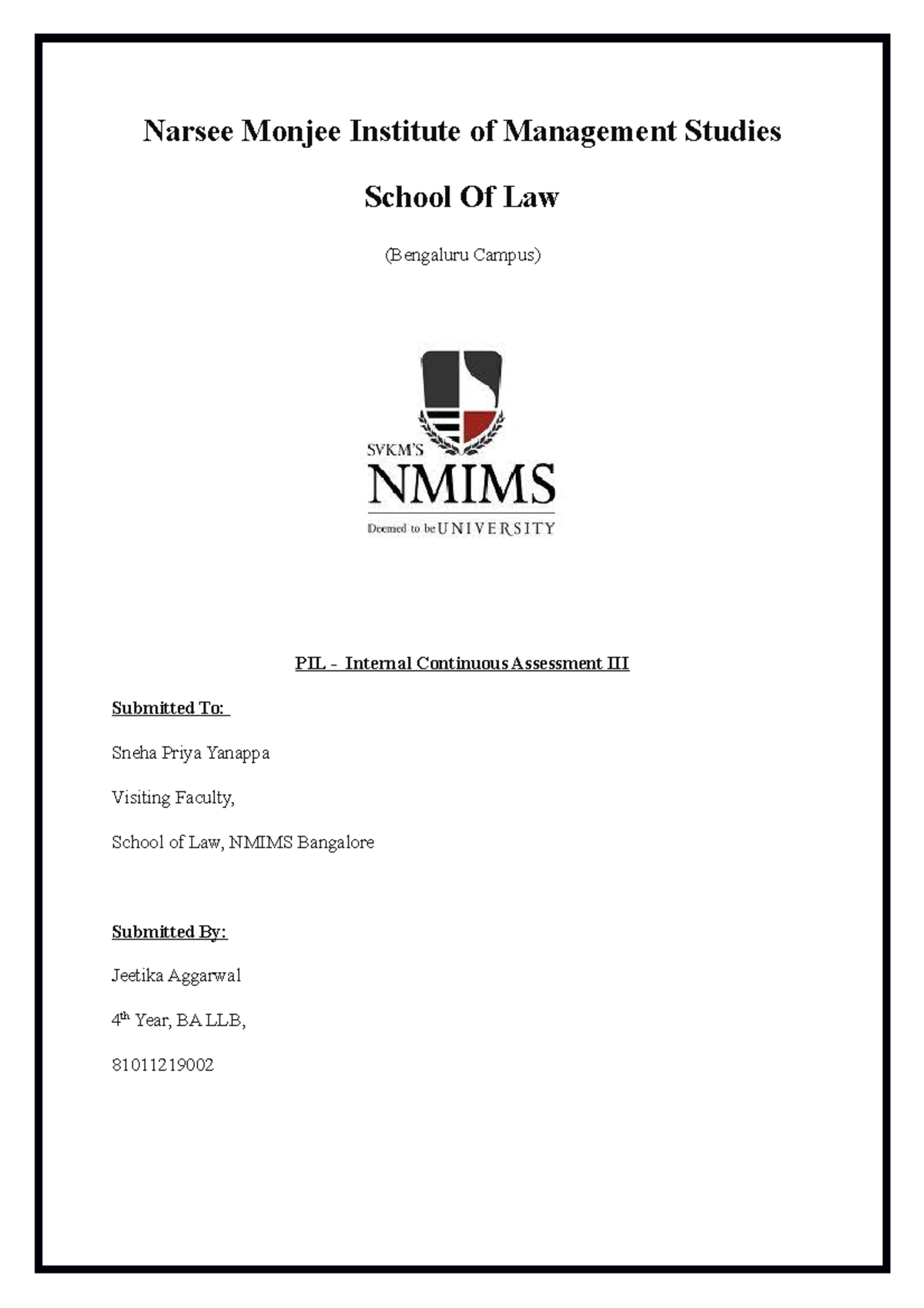 Free NMIMS University Assignment June 2024
