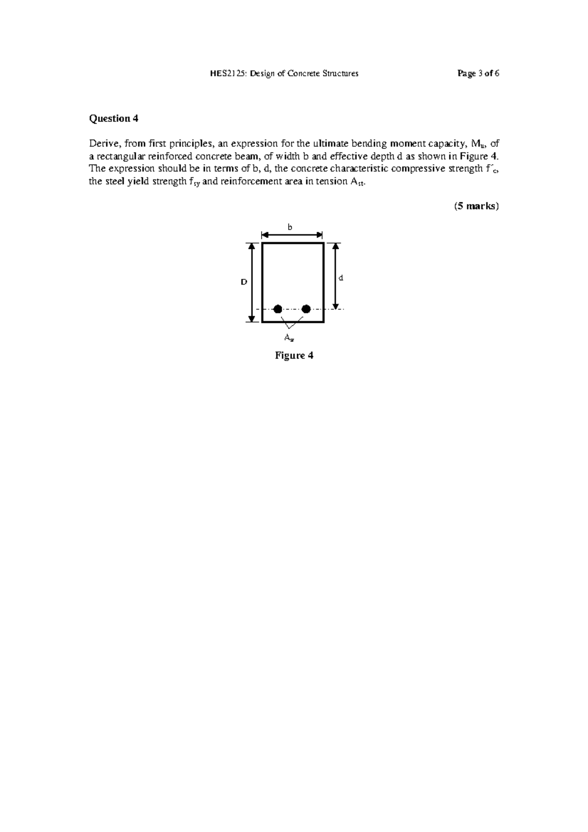 Exam 2013, questions and answers HES2125 Design of Concrete