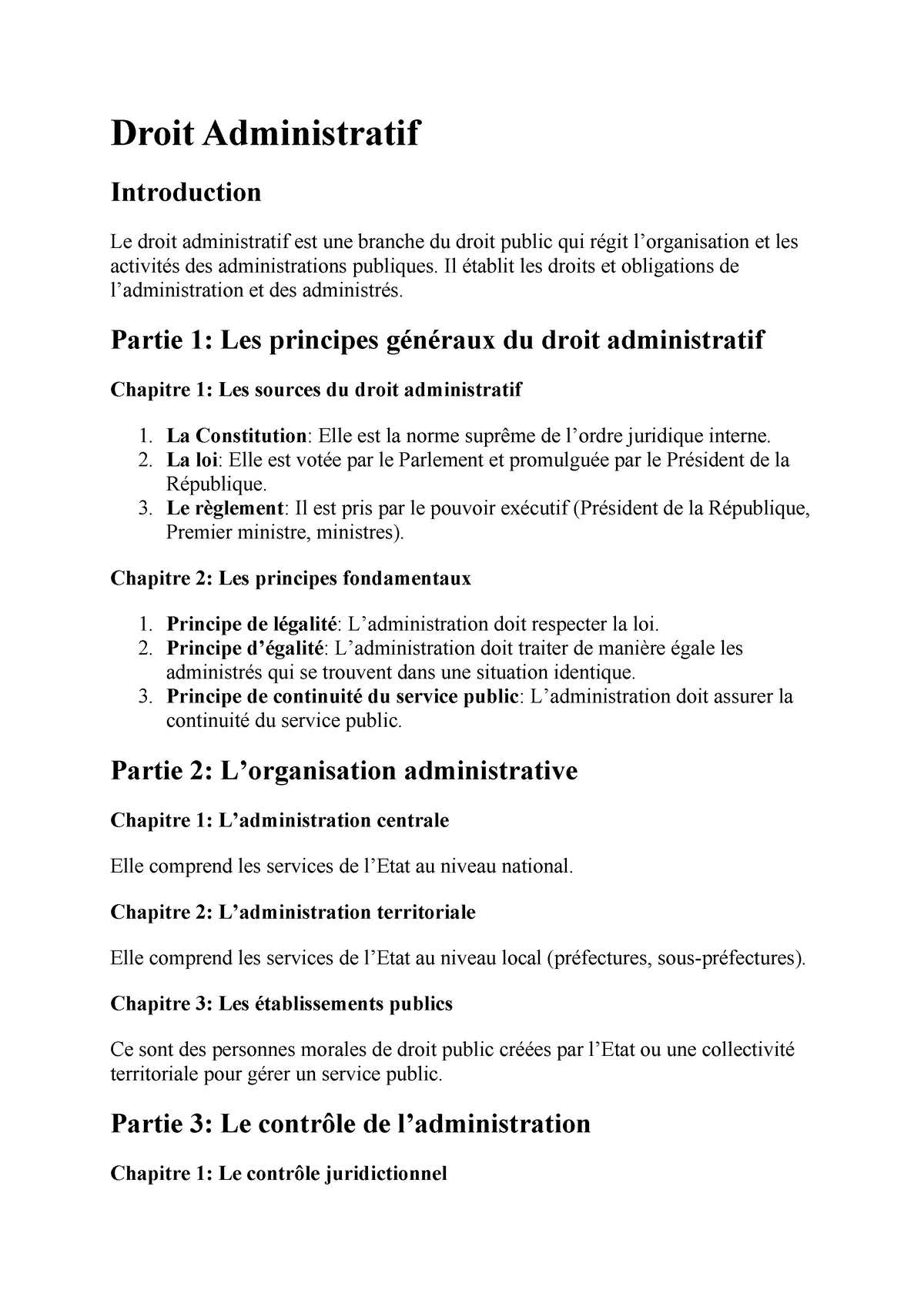 Droit Administratif - Petite Révision - Droit Administratif ...