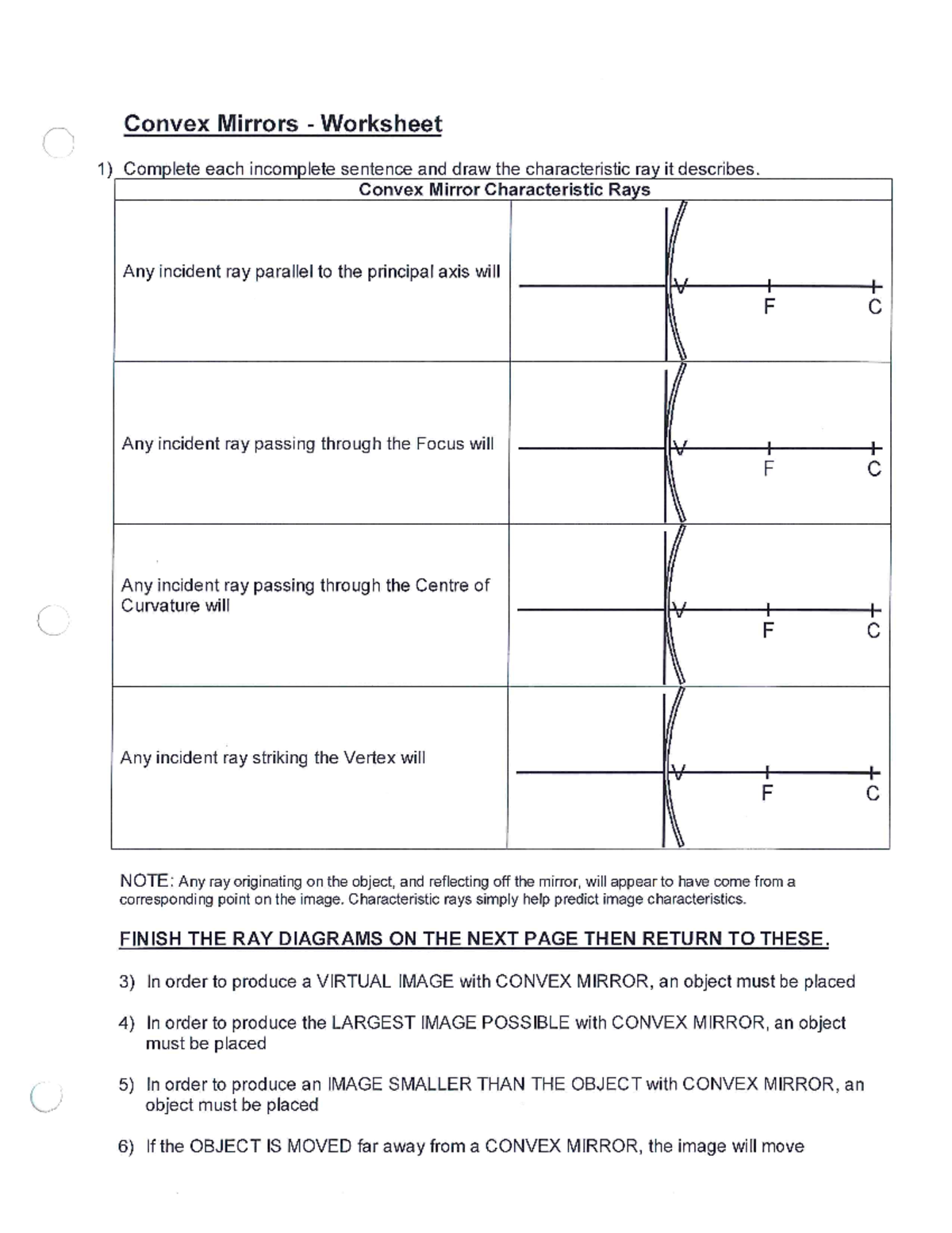 Worksheet 11.9C convex mirrors técnicas básicas de enfermería Studocu