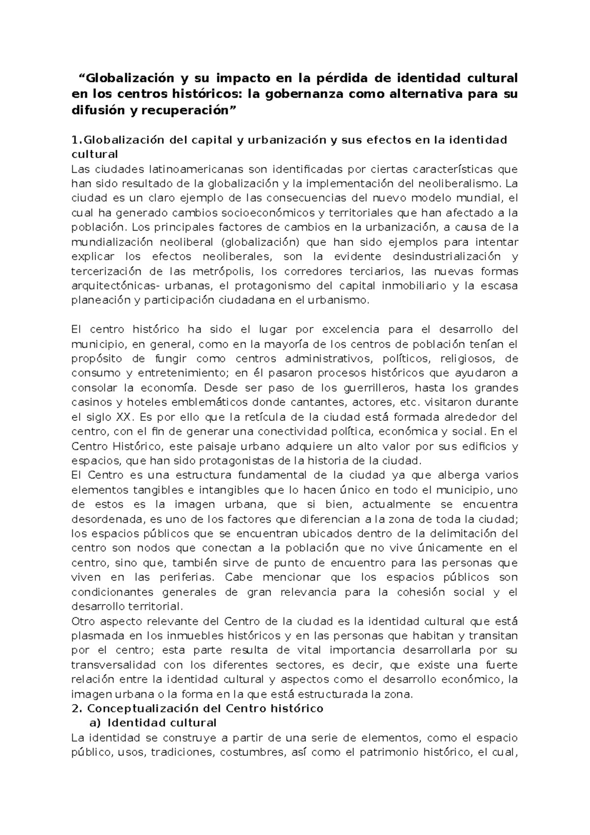 Globalización y su impacto en la pérdida de identidad cultural en los ...