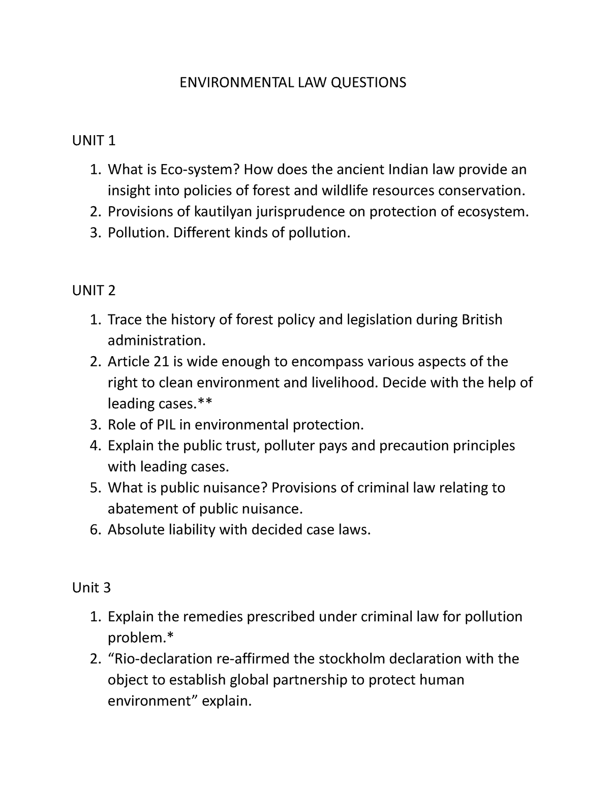 environmental law research questions