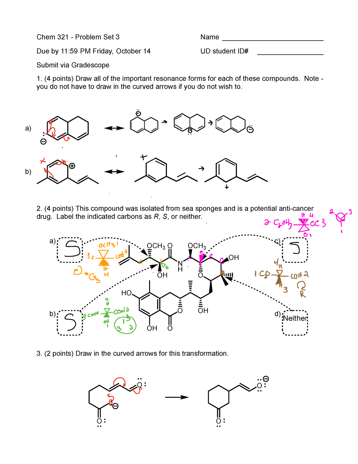 my chemistry homework