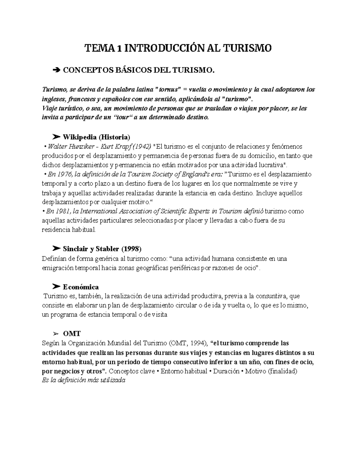 Tema 1 Turismo Apuntes Tema 1 Tema 1 IntroducciÓn Al Turismo Conceptos BÁsicos Del Turismo 7787