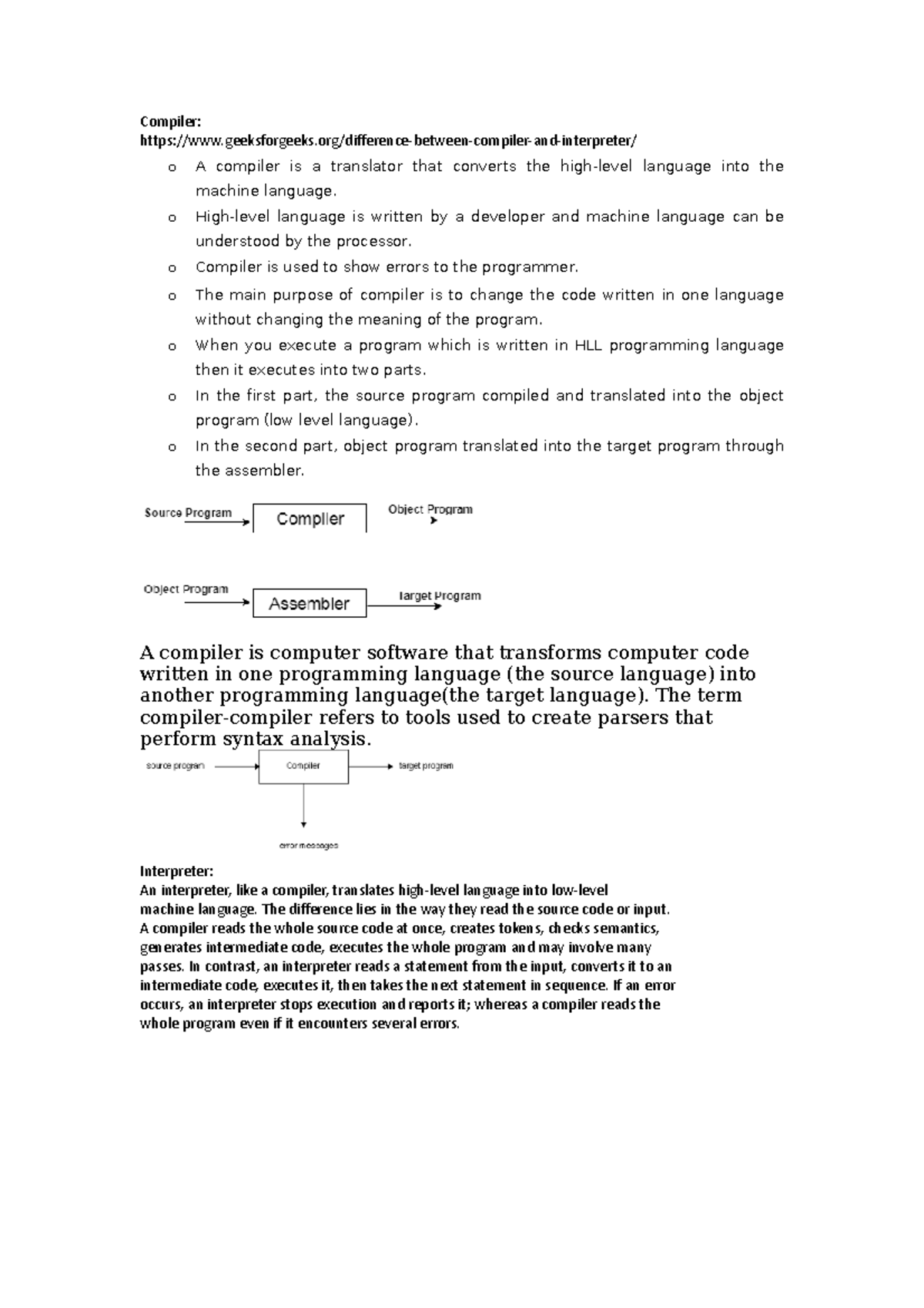 CD - Answers for the Compiler Design Questions - Compiler: - Studocu