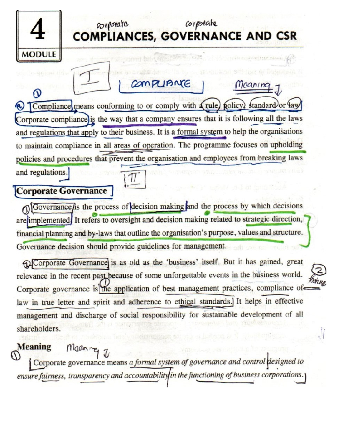 Complaince, Governance and CSR - Co-operation - Studocu