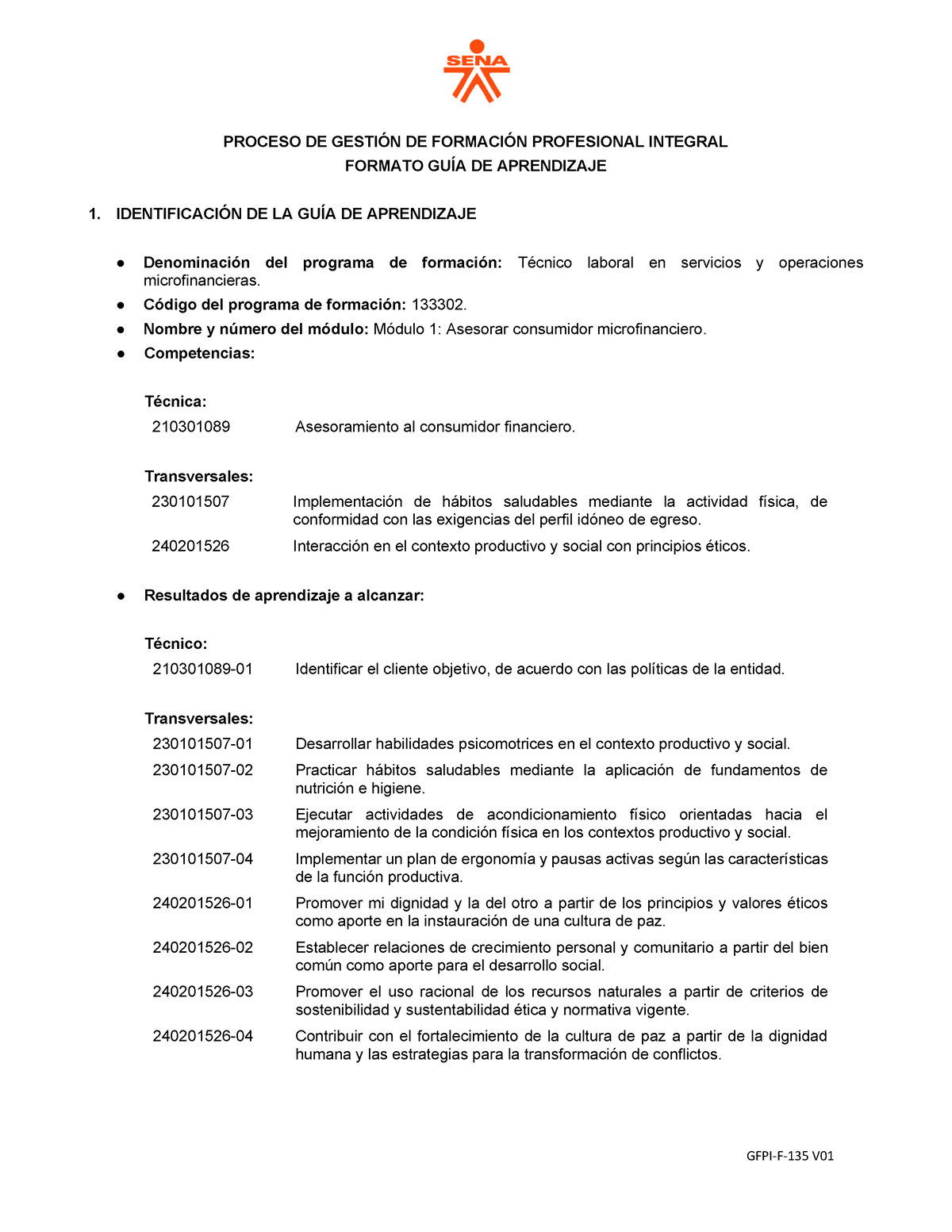 Guia Aprendizaje 1 Servicio Nacional Sena Proceso De GestiÓn De FormaciÓn Profesional Integral 1532