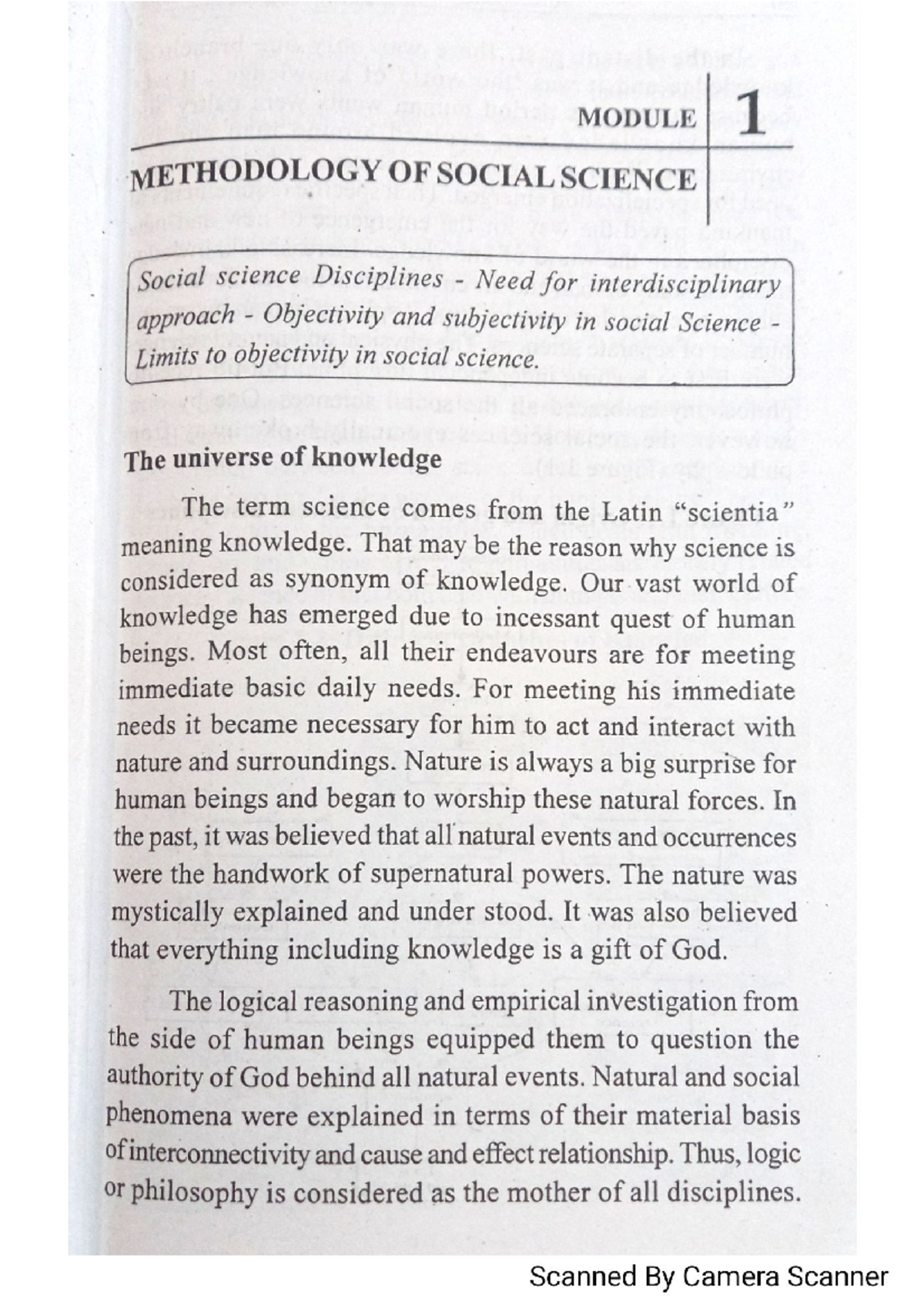 METHODOLOGY AND PERSPECTIVES OF SOCIAL SCIENCE MODULE 1 - Micro ...