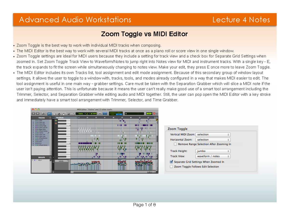 Lecture 4 Notes Advanced MIDI Functions - REC4414 - Studocu