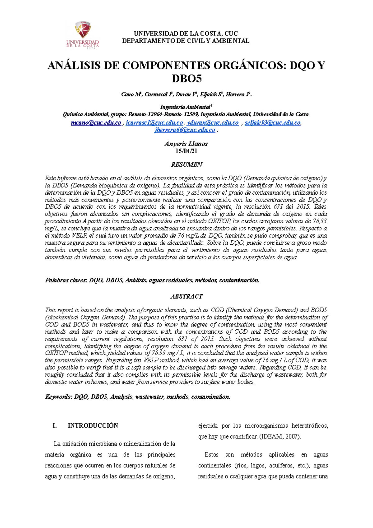 informe-quimica-ambiental-dqo-y-dbo5-departamento-de-civil-y