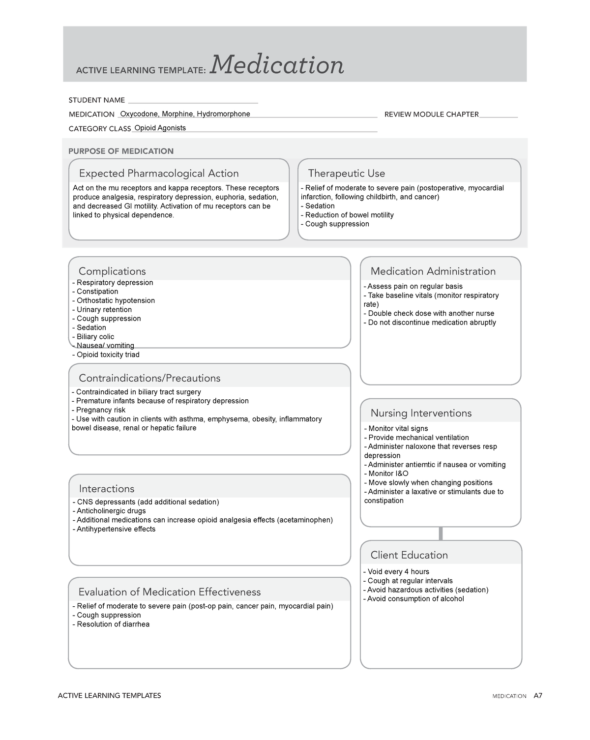 Opiods Medication ATI copy - 07/24/15 March 21, 2019 6:20 PM ALT_2019 ...